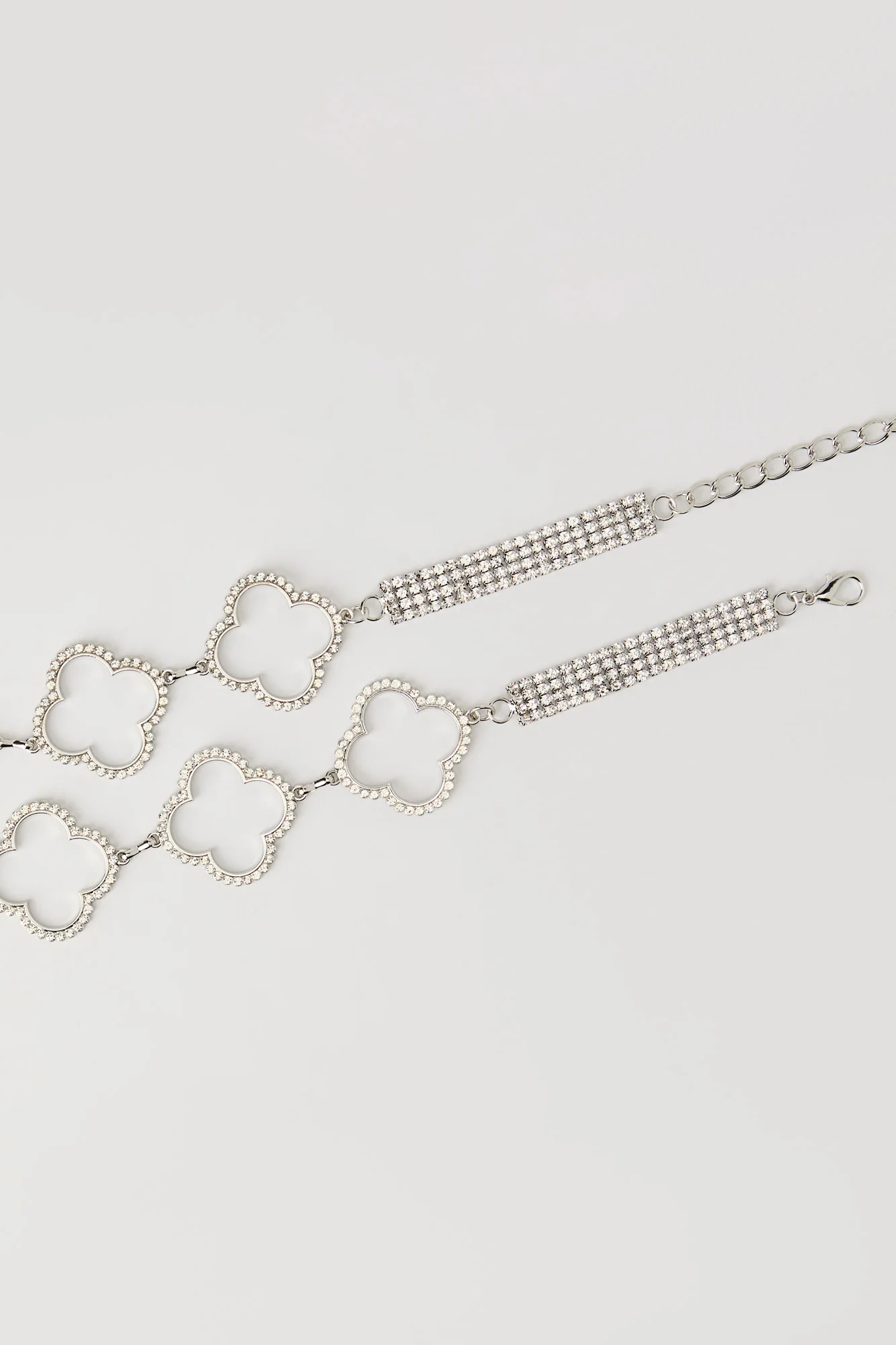 Rhinestone Clover Chain Belt - Image 4