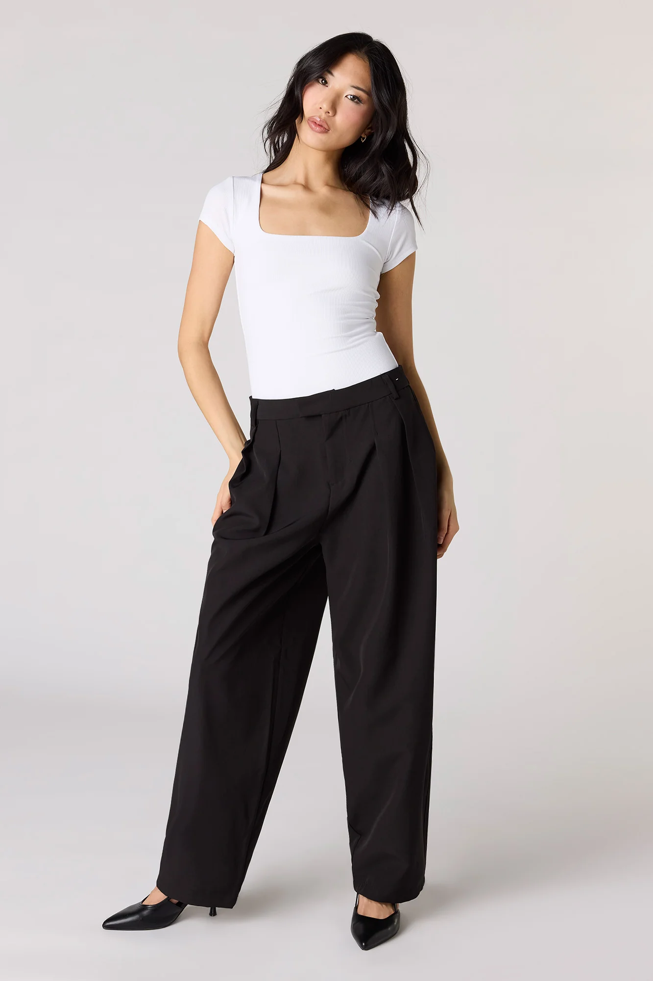 Contour Ribbed Square Neck Short Sleeve Bodysuit - Image 11
