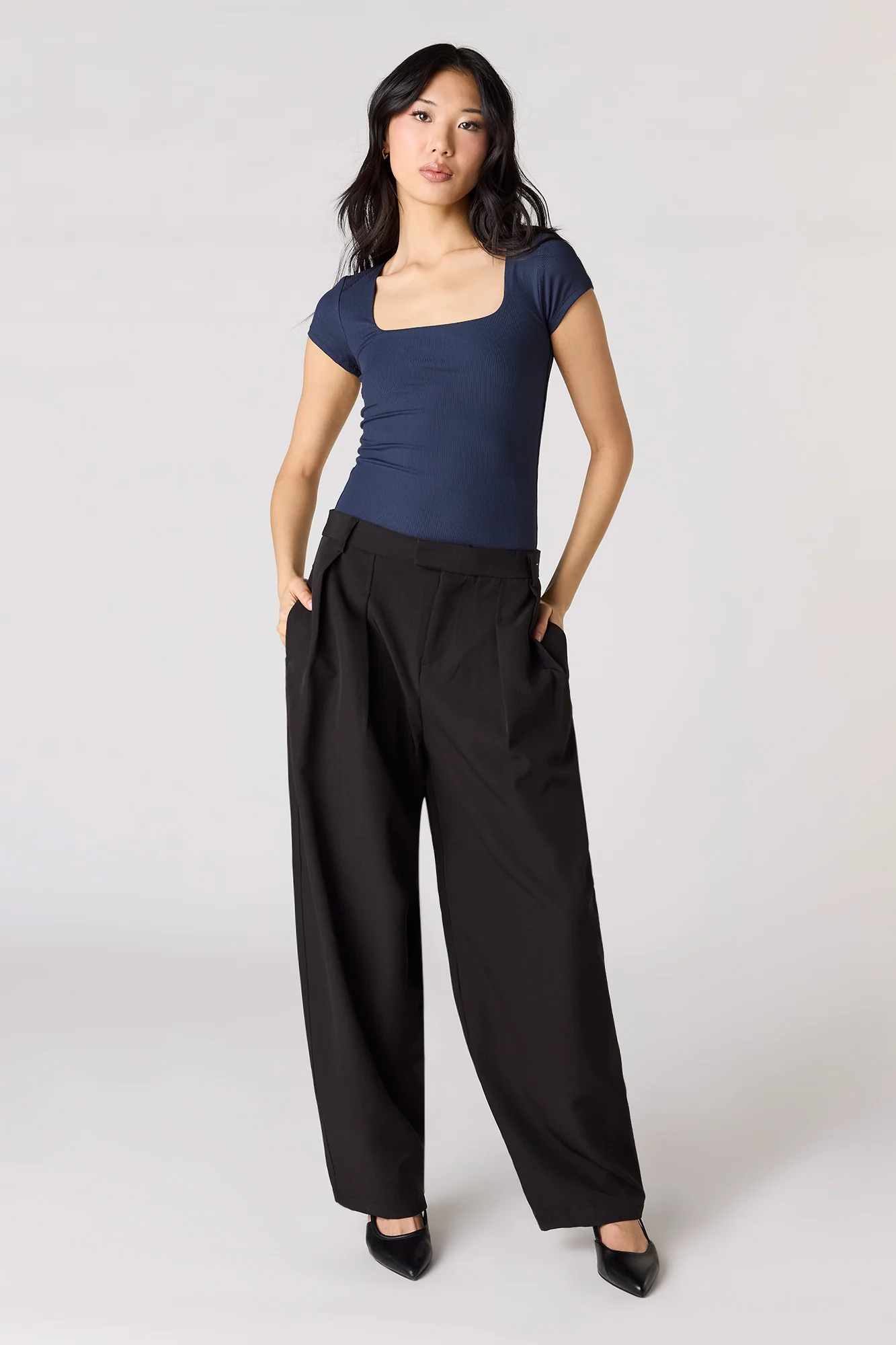 Contour Ribbed Square Neck Short Sleeve Bodysuit - Image 15