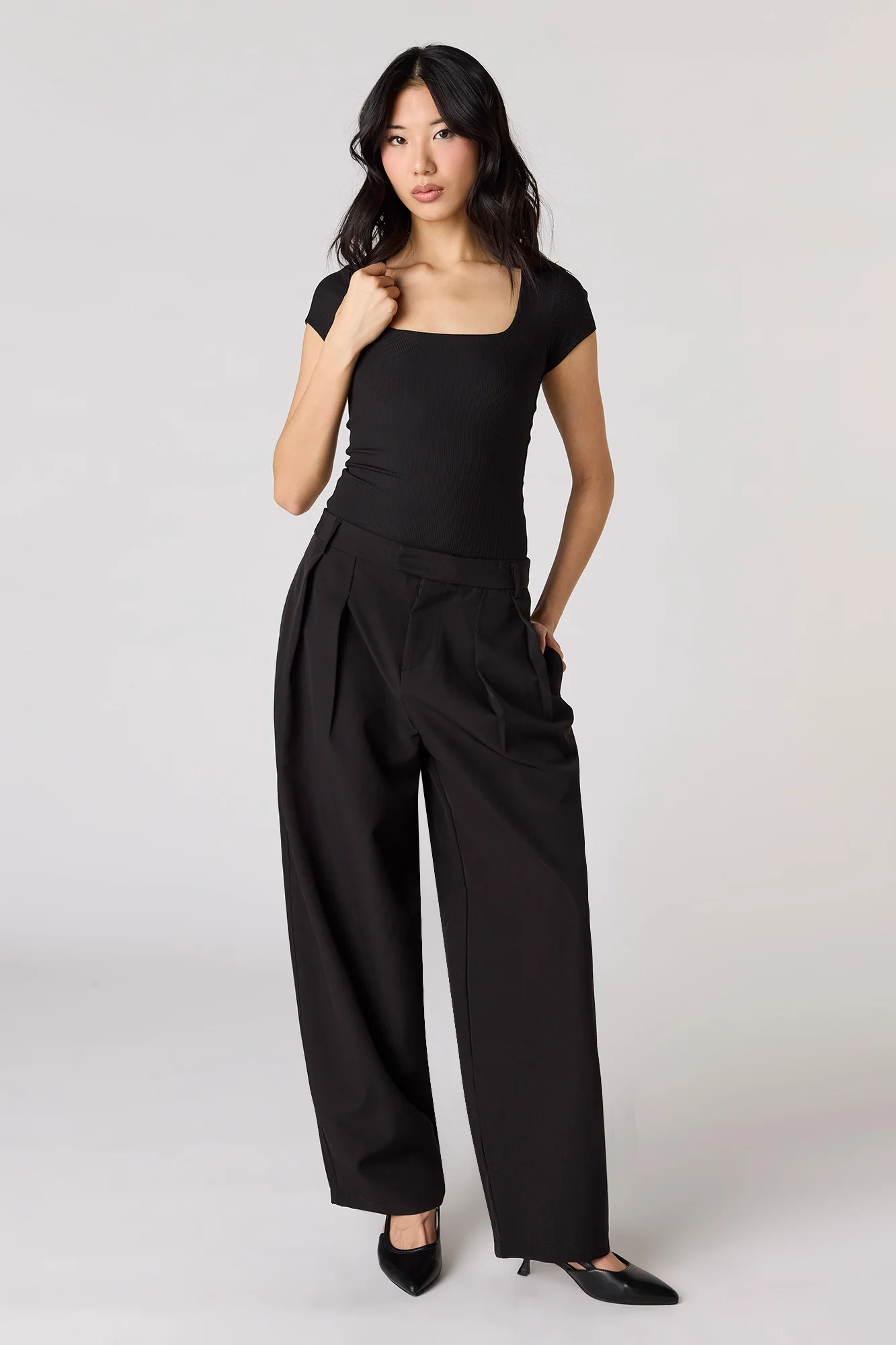 Contour Ribbed Square Neck Short Sleeve Bodysuit - Image 7