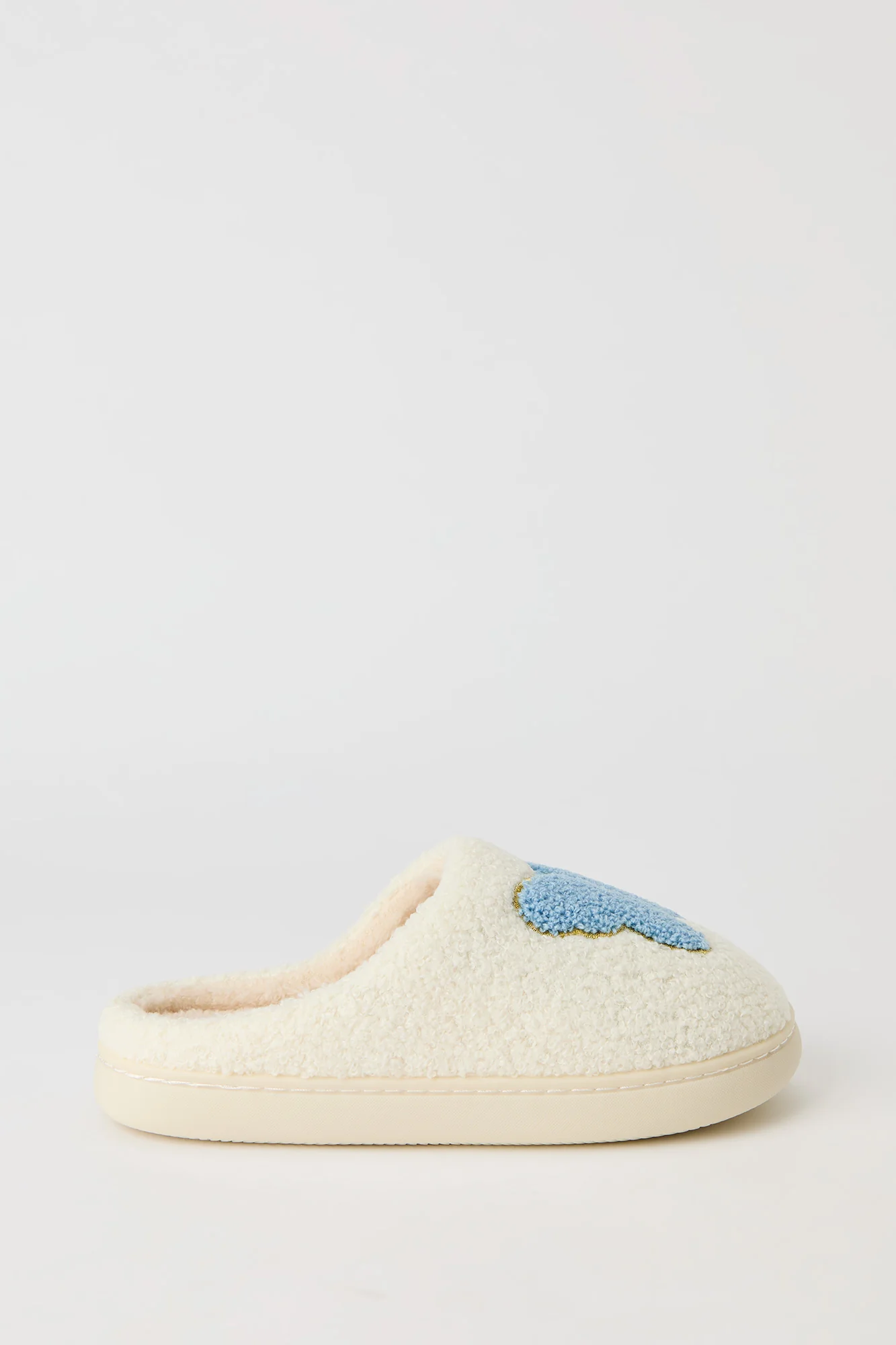 Butterfly Embroidered Sherpa Slippers - Image 2
