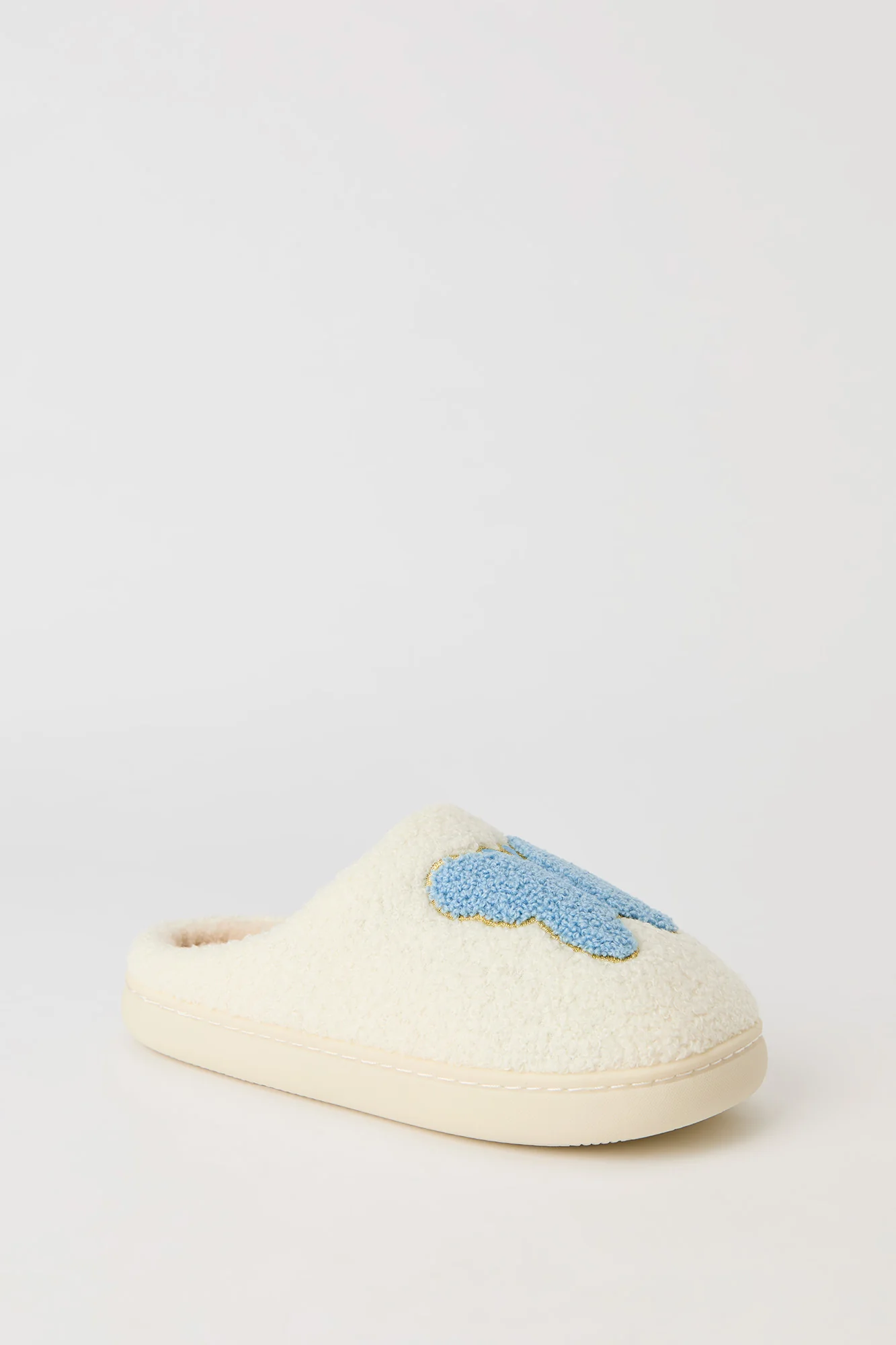 Butterfly Embroidered Sherpa Slippers - Image 3