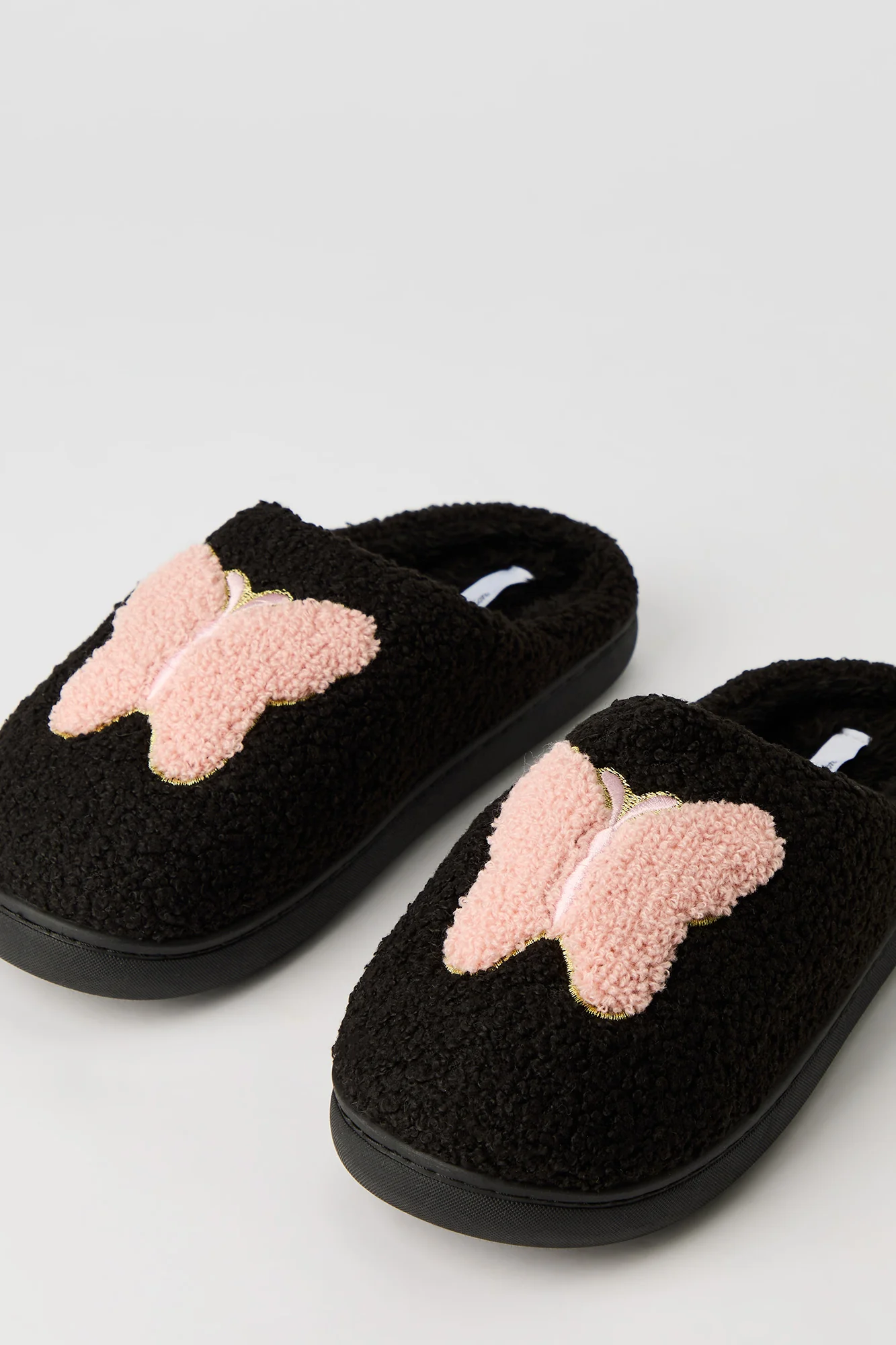 Butterfly Embroidered Sherpa Slippers - Image 5