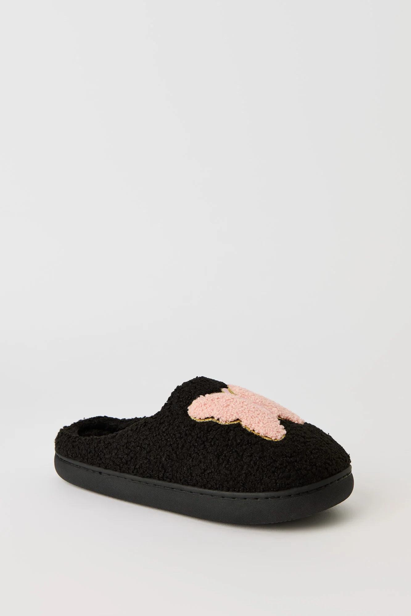 Butterfly Embroidered Sherpa Slippers - Image 7