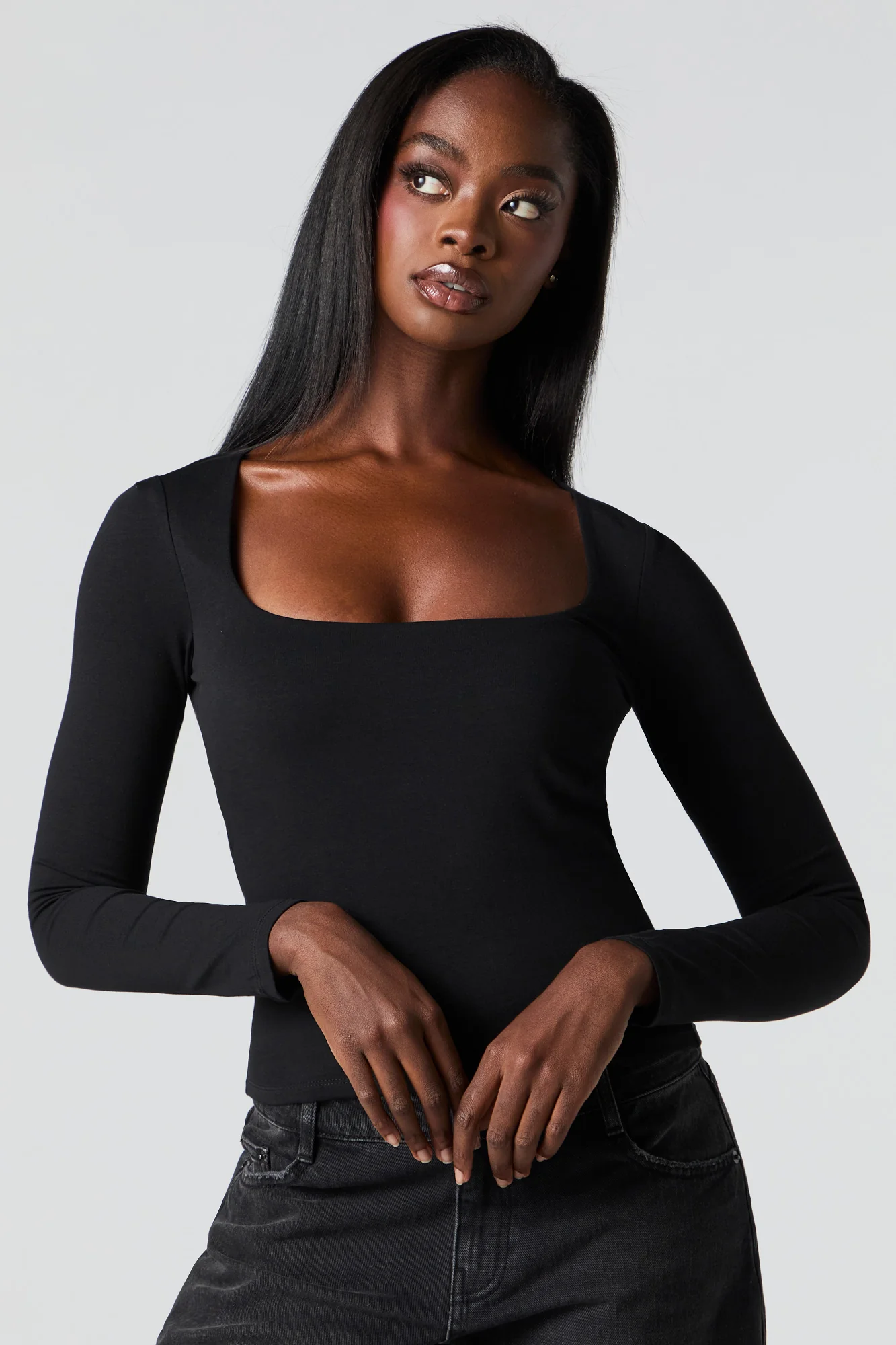 Contour Square Neck Long Sleeve Top - Image 4