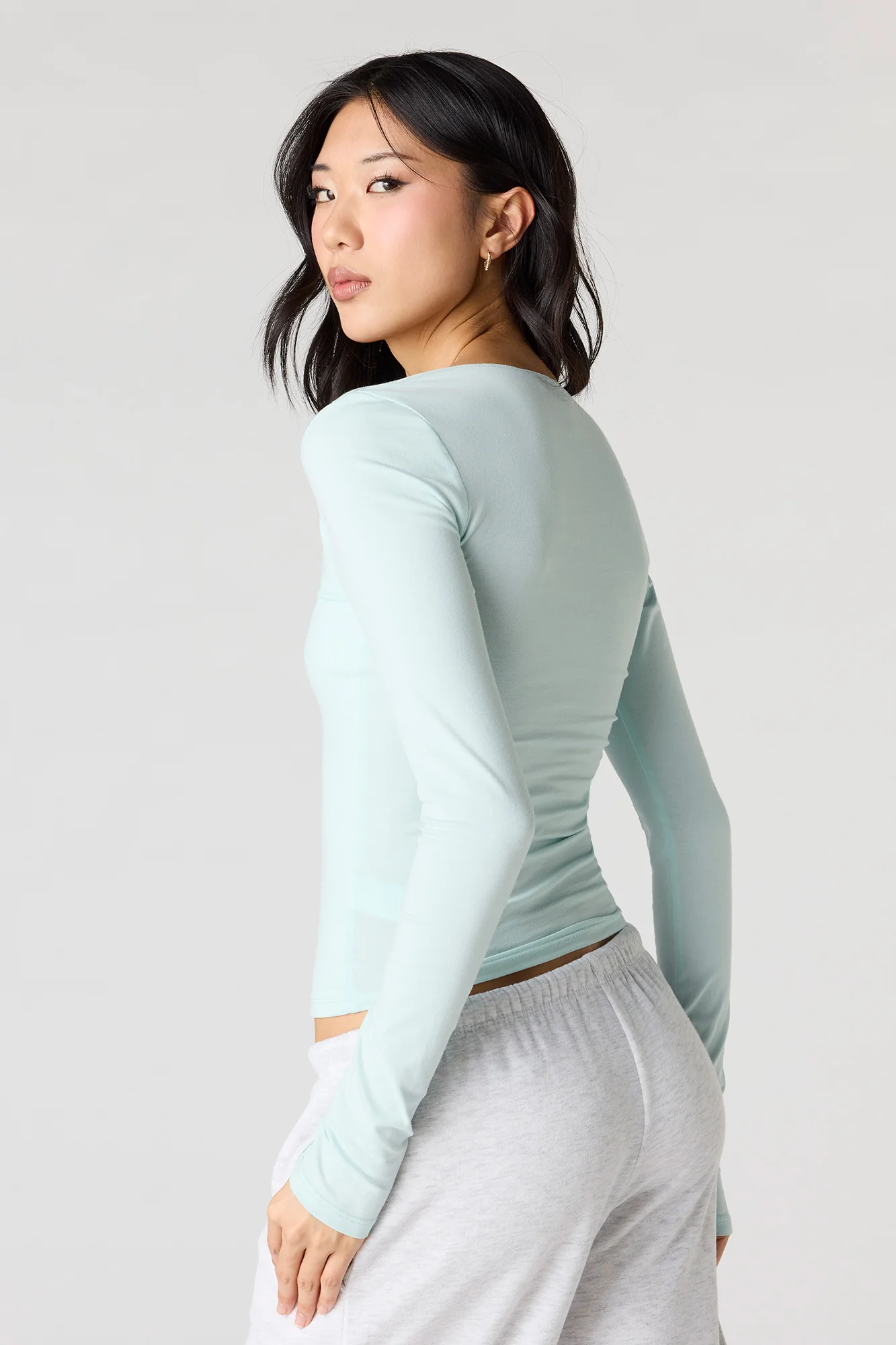 Soft Contour Square Neck Long Sleeve Top - Image 14