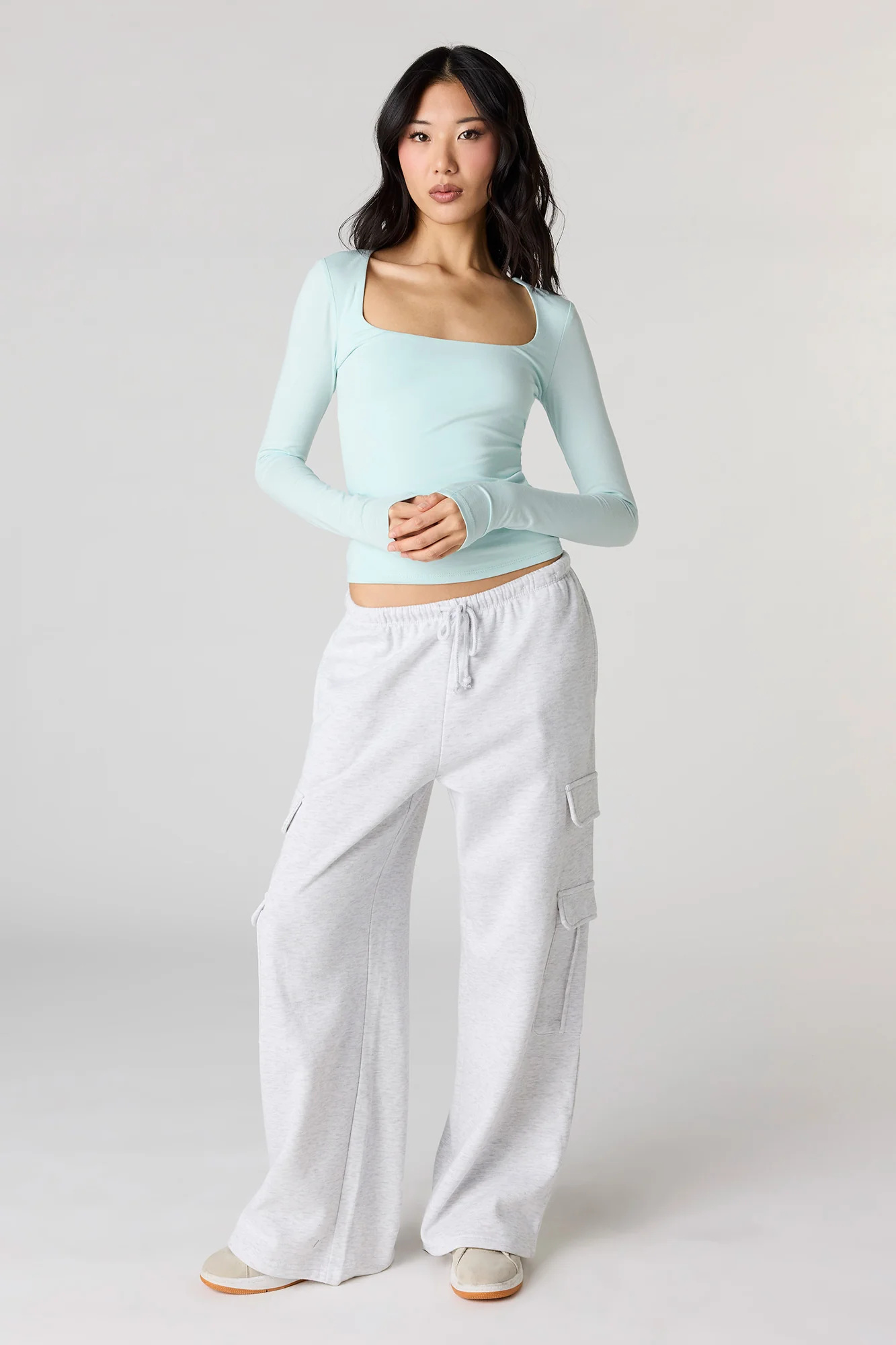 Soft Contour Square Neck Long Sleeve Top - Image 15