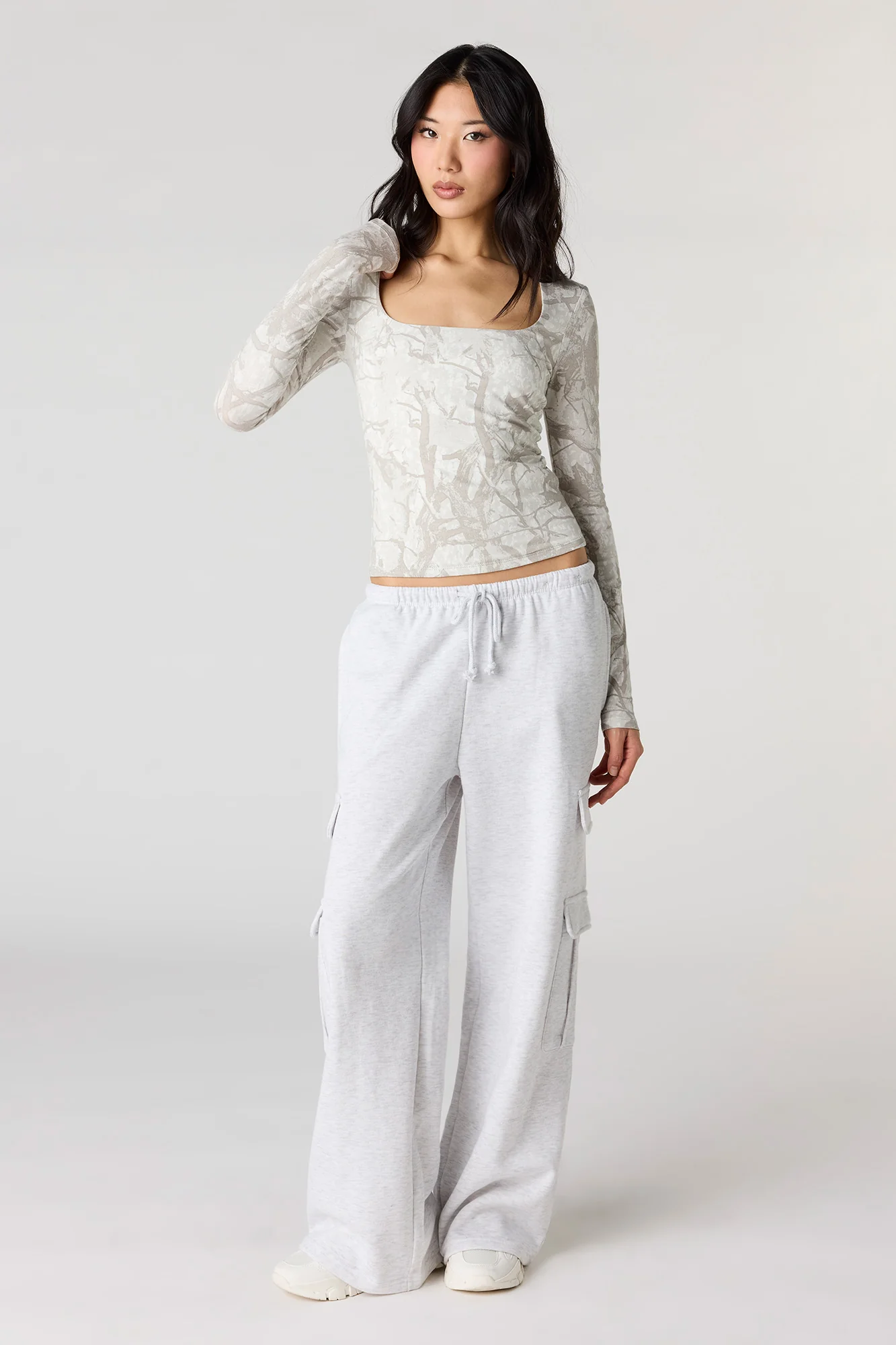 Soft Contour Square Neck Long Sleeve Top - Image 3