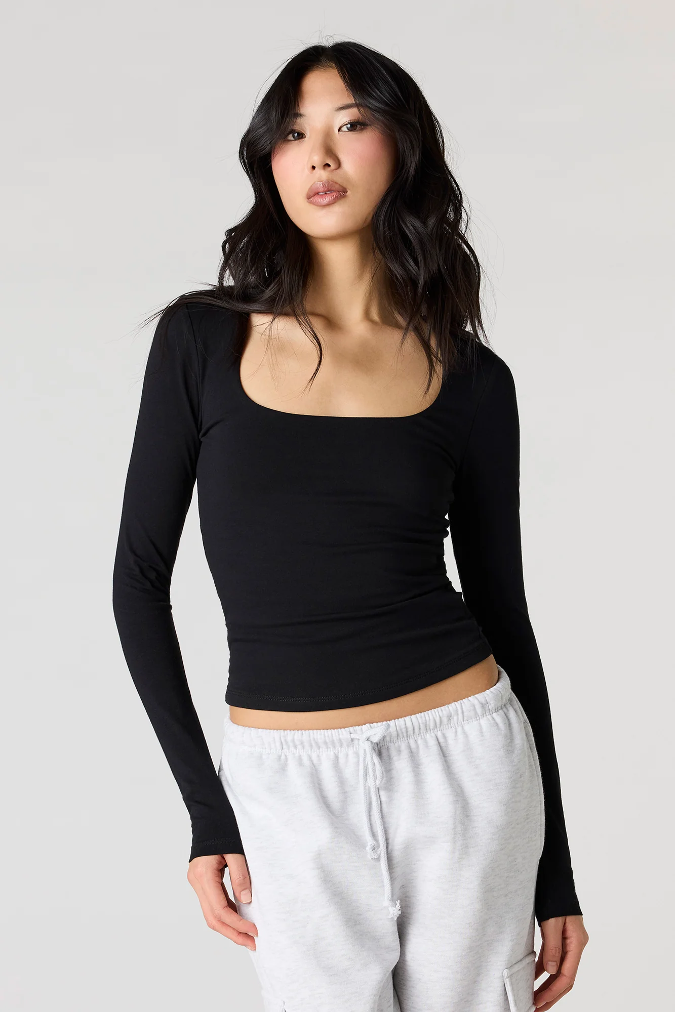 Soft Contour Square Neck Long Sleeve Top - Image 7