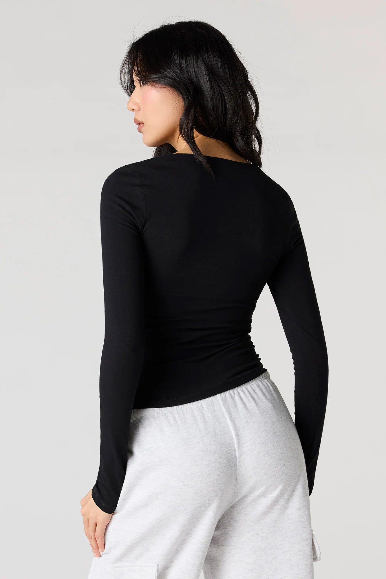 Soft Contour Square Neck Long Sleeve Top - Image 8