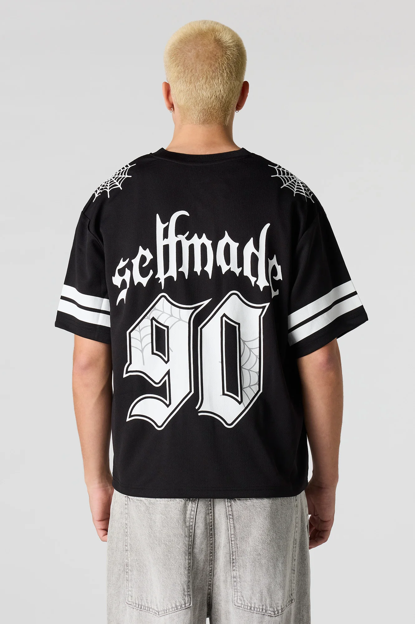 Selfmade Embroidered Graphic Mesh Football Jersey - Image 6