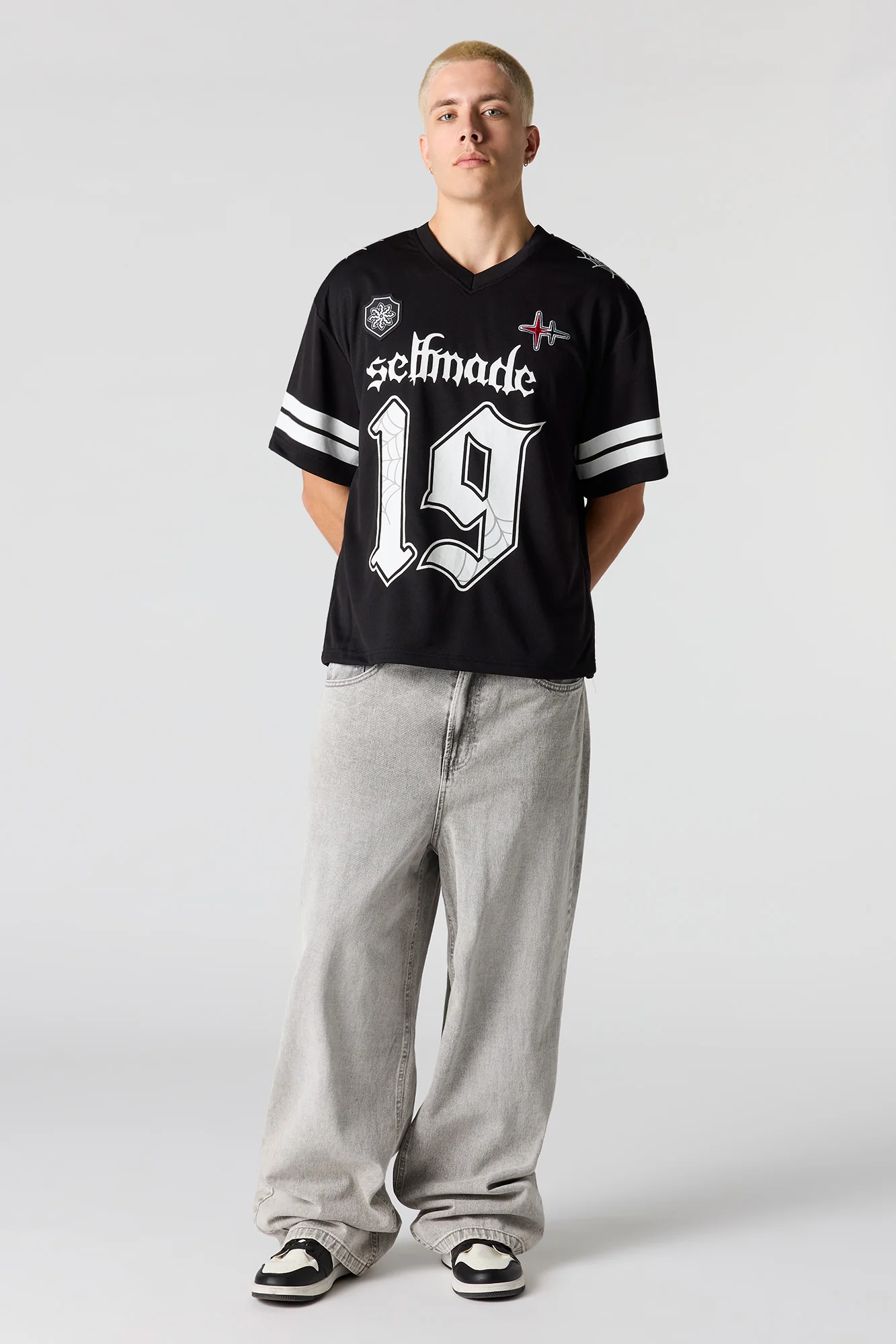Selfmade Embroidered Graphic Mesh Football Jersey - Image 7