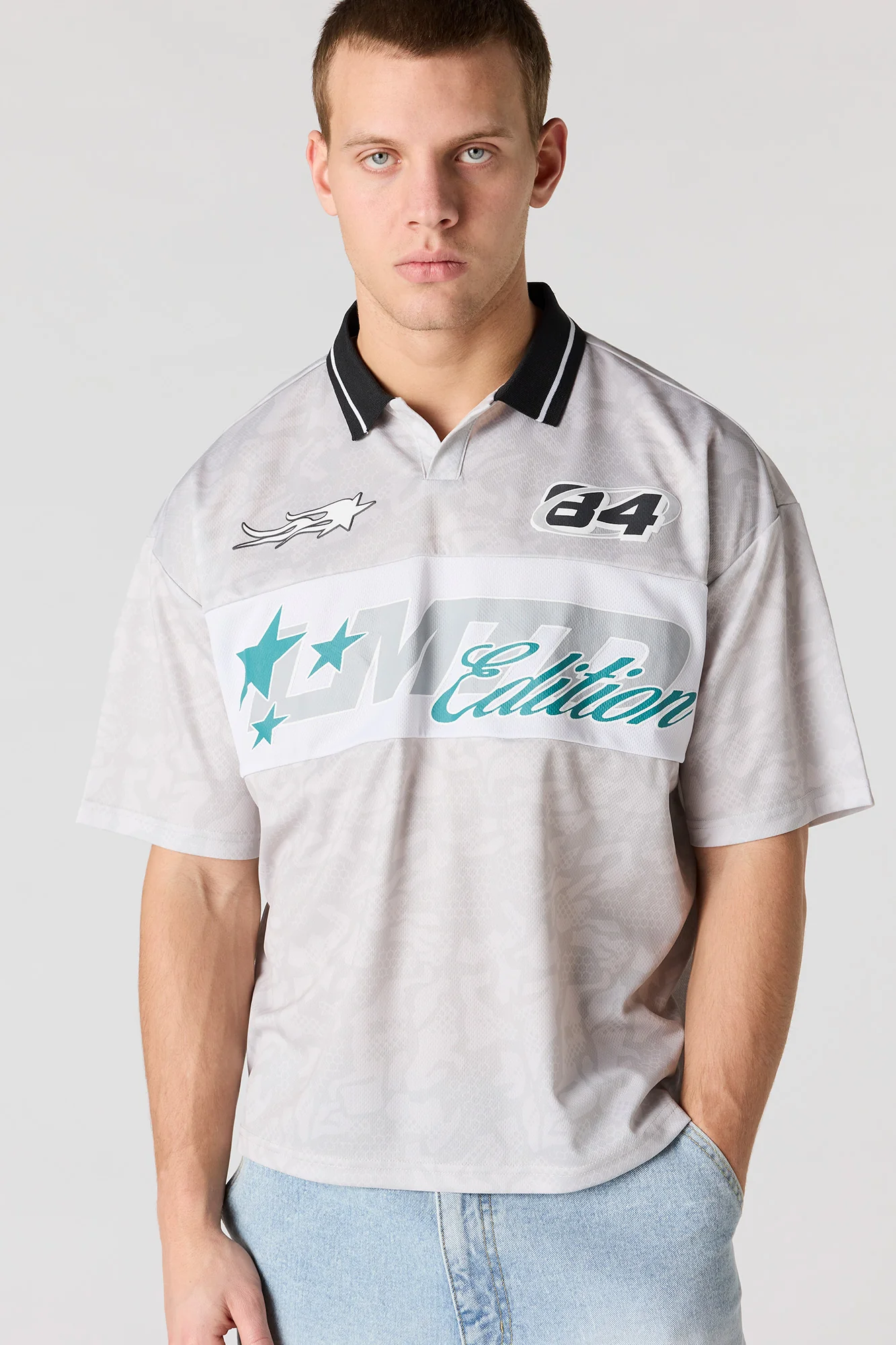 Graphic Mesh Soccer Jersey - Image 11