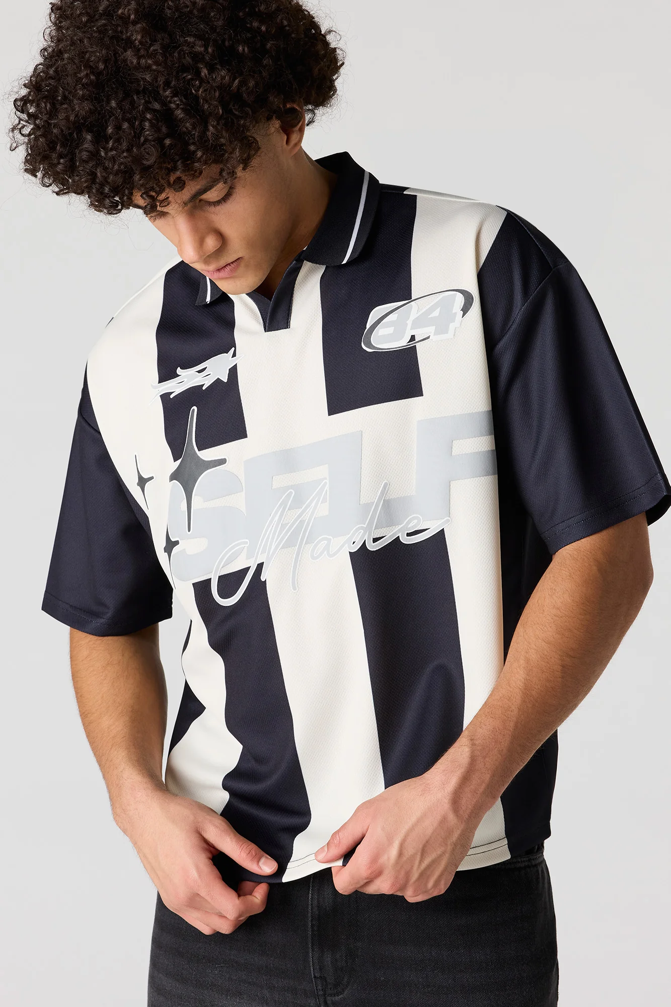 Graphic Mesh Soccer Jersey - Image 4