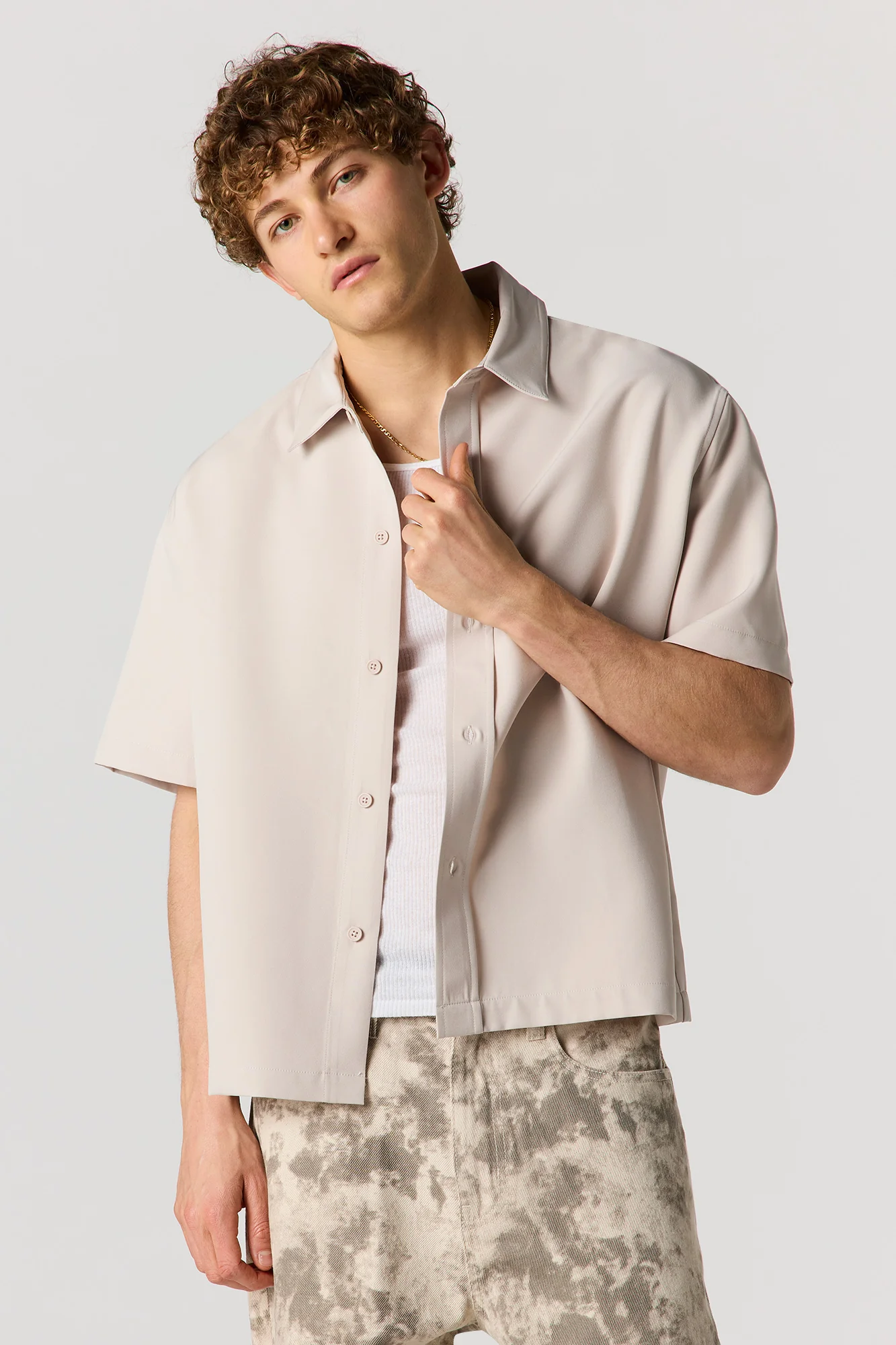 Boxy Button-Up Collared Top - Image 10