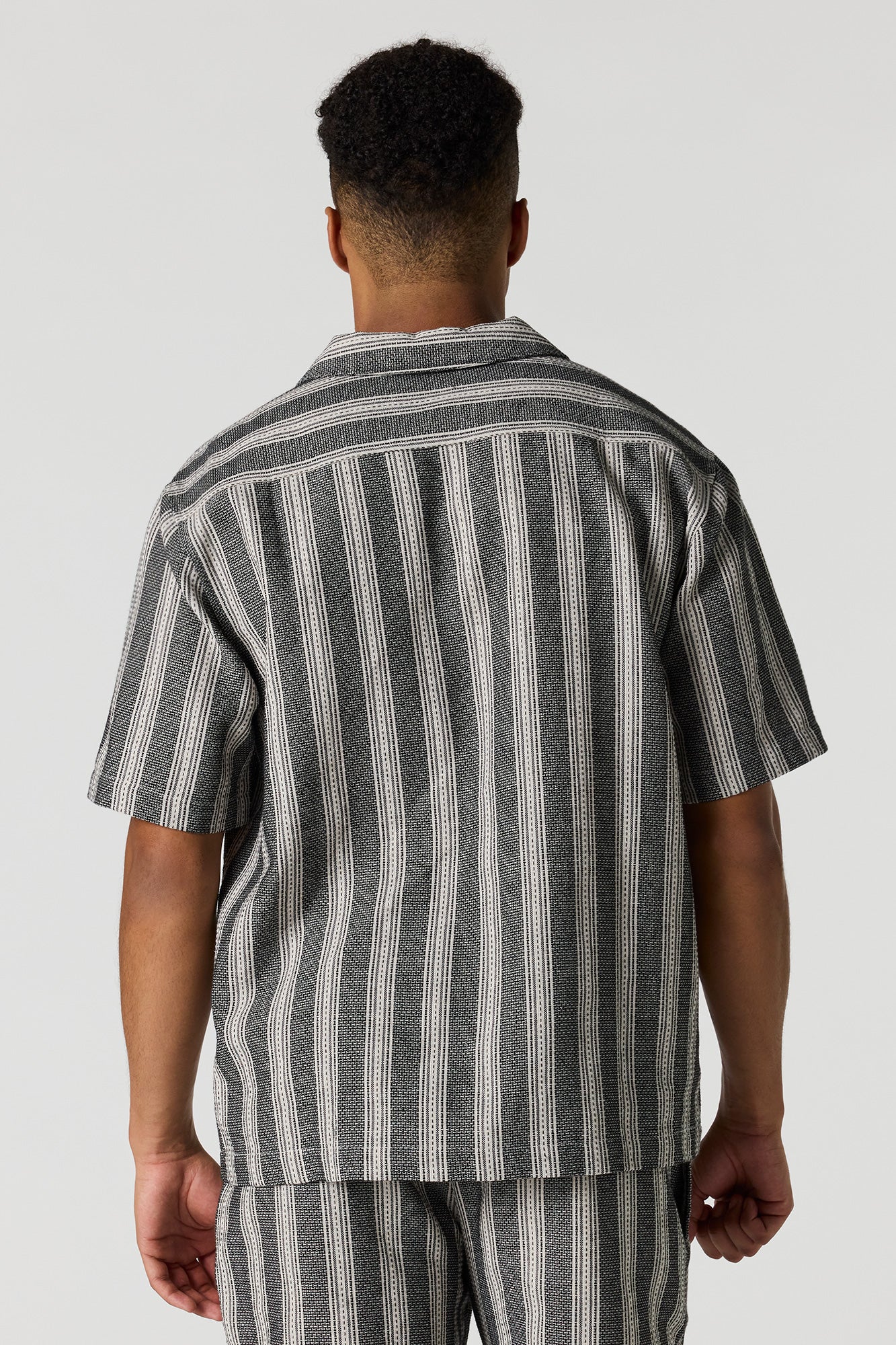 Textured Striped Button-Up Top - Image 5