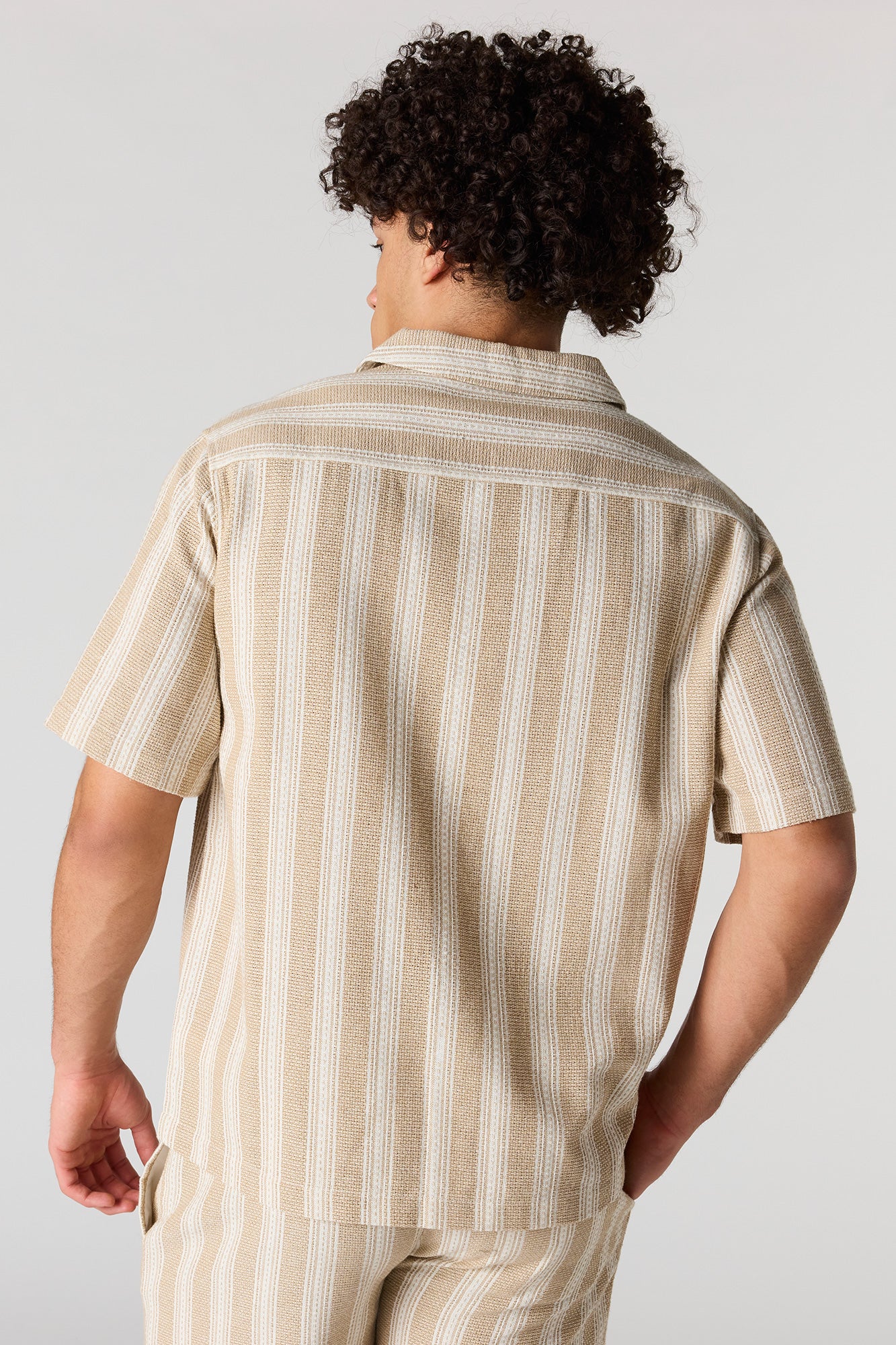 Textured Striped Button-Up Top - Image 8