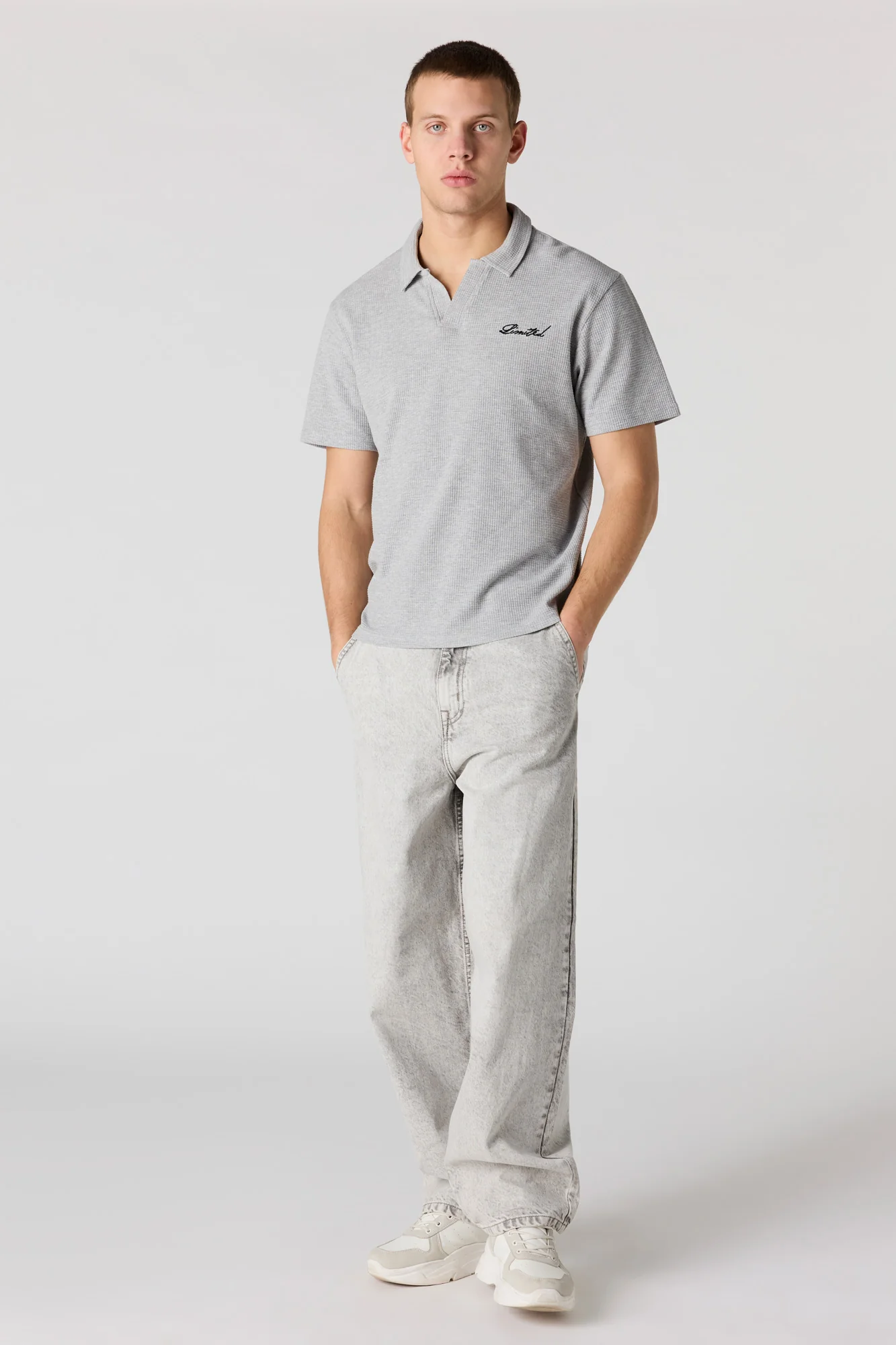 Embroidered Waffle Knit Polo - Image 11