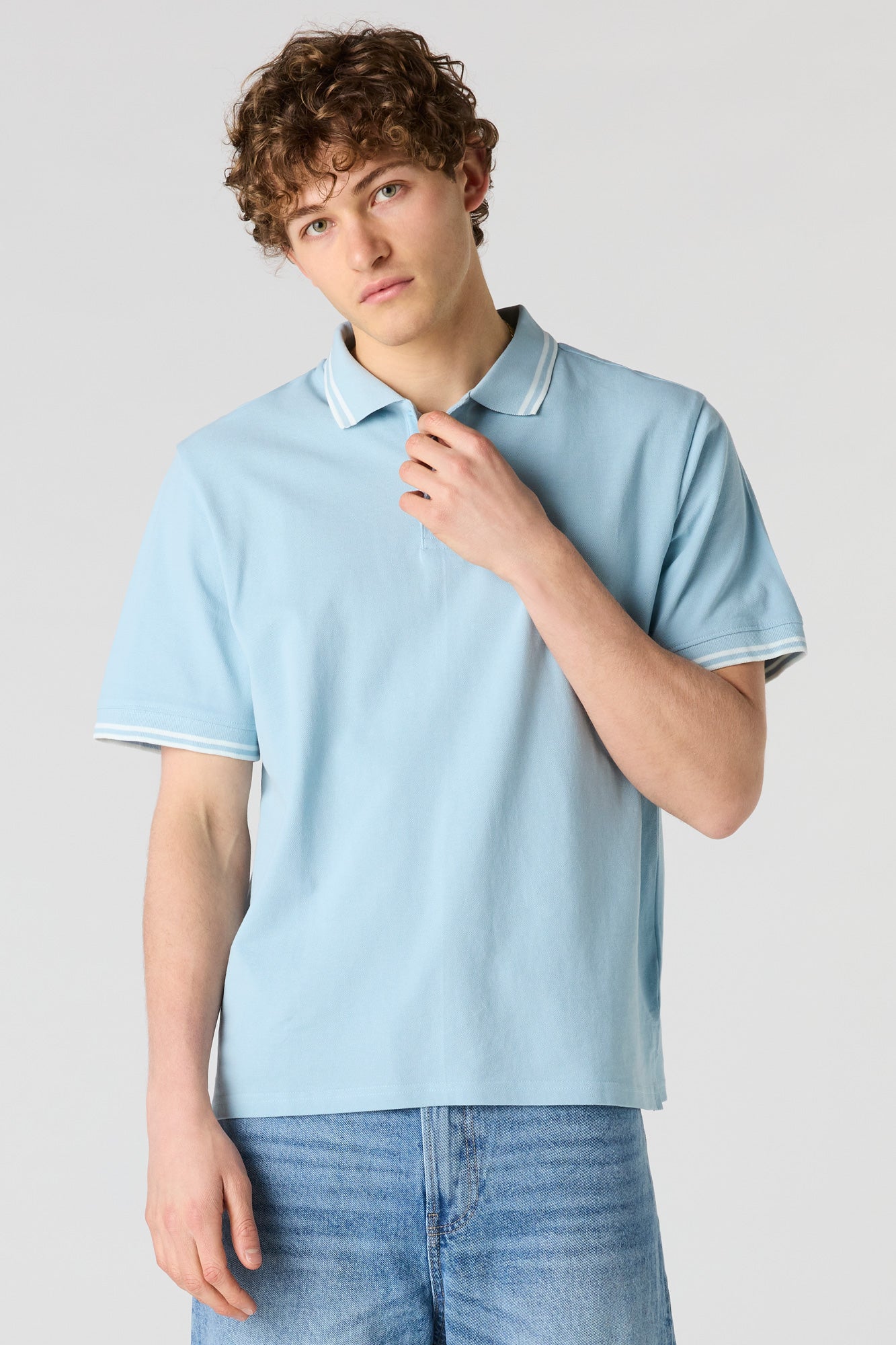 Striped Trim Polo - Image 2