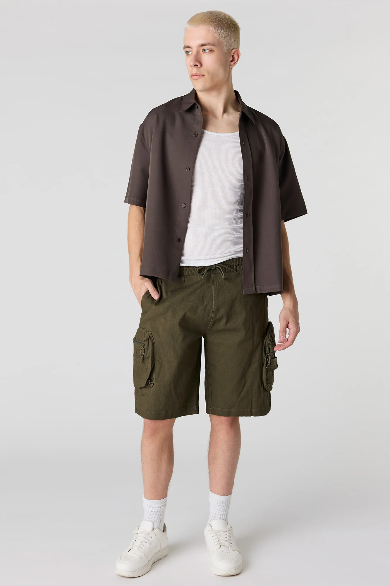 Drawstring Waist Cargo Short - Image 2