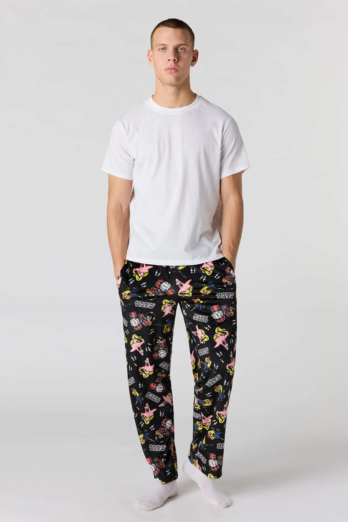 Cartoon Print Plush Pajama Pant - Image 5