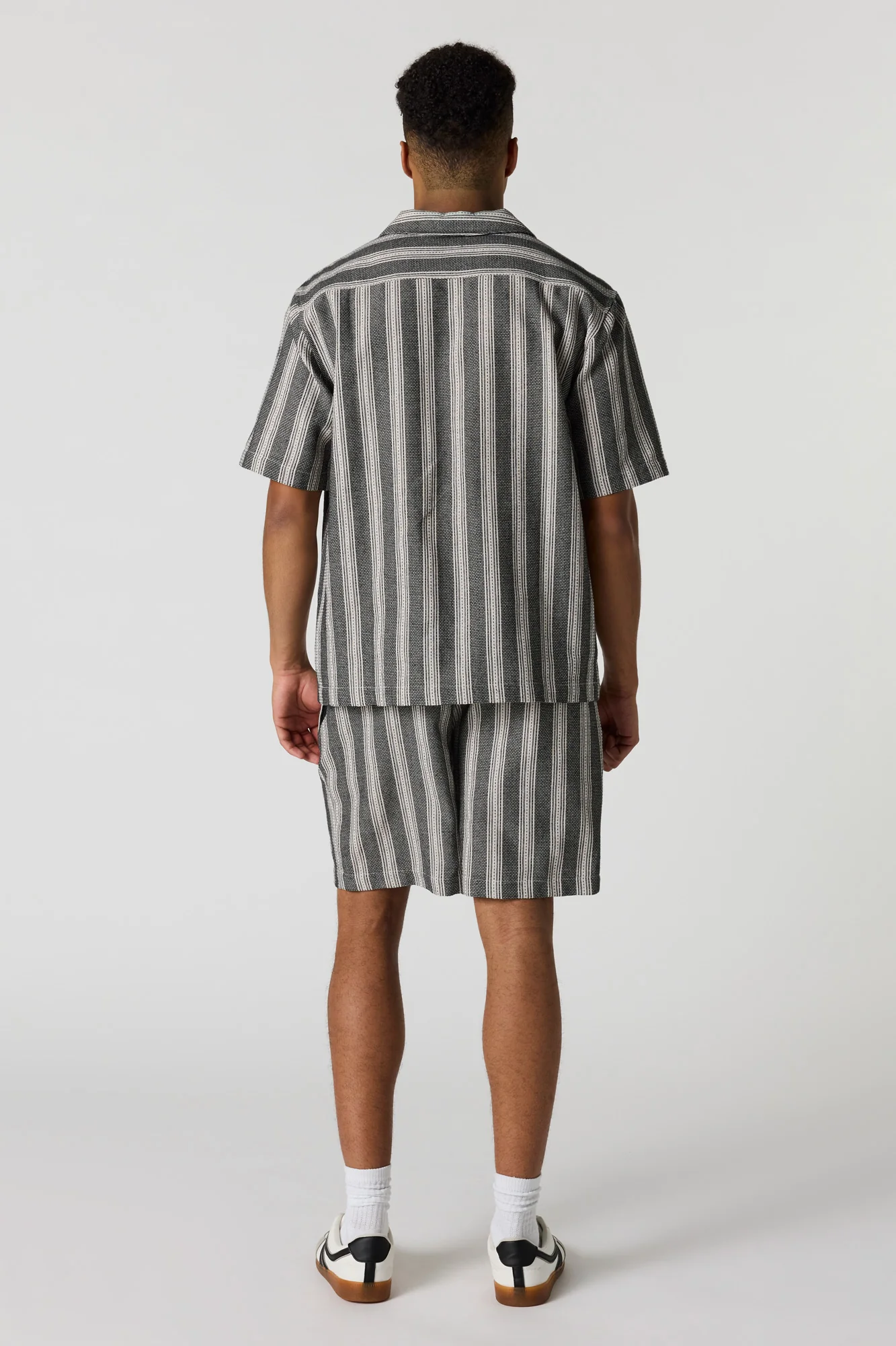 Textured Striped Drawstring Short - Image 7
