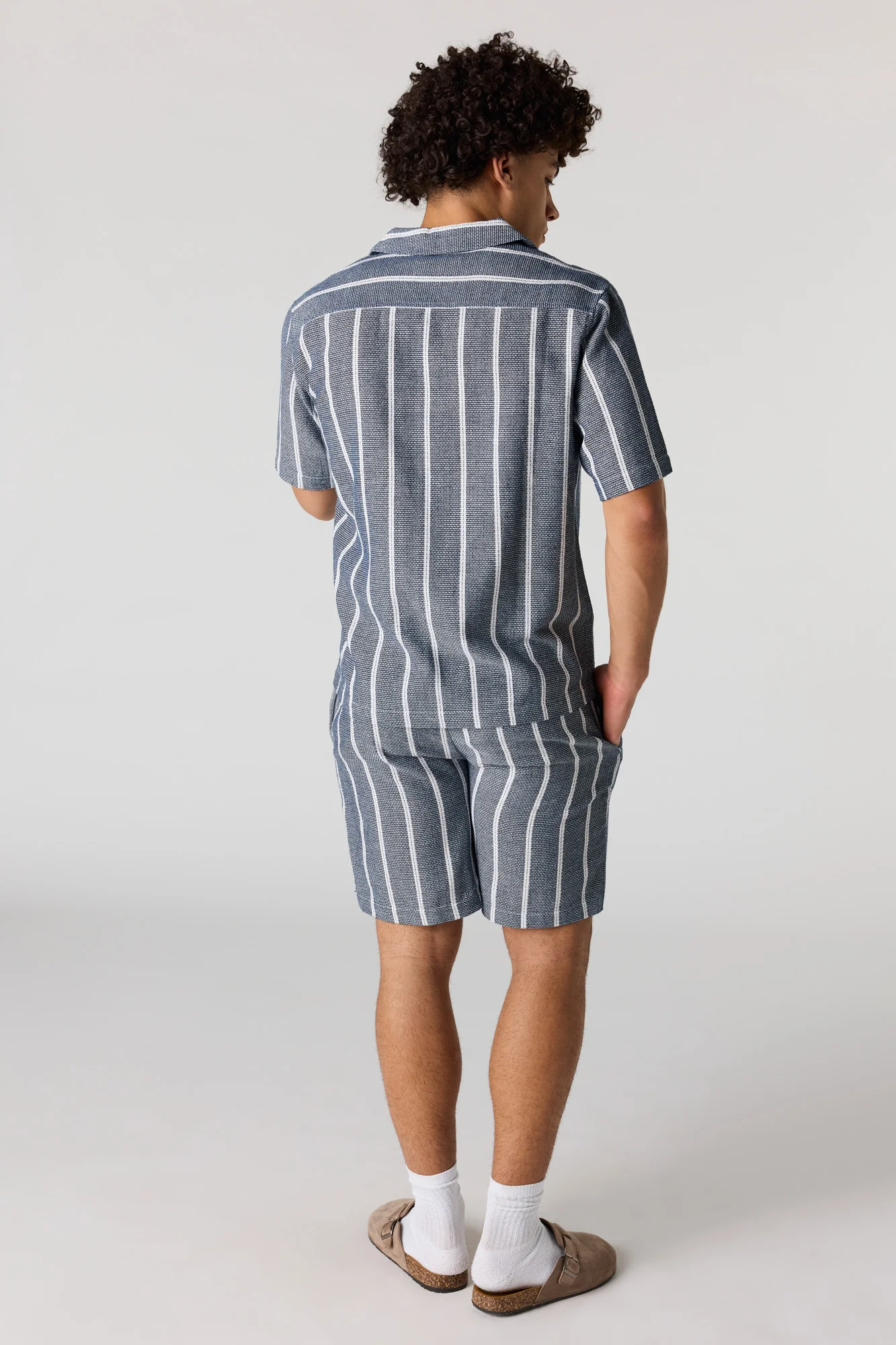 Textured Striped Drawstring Short - Image 12