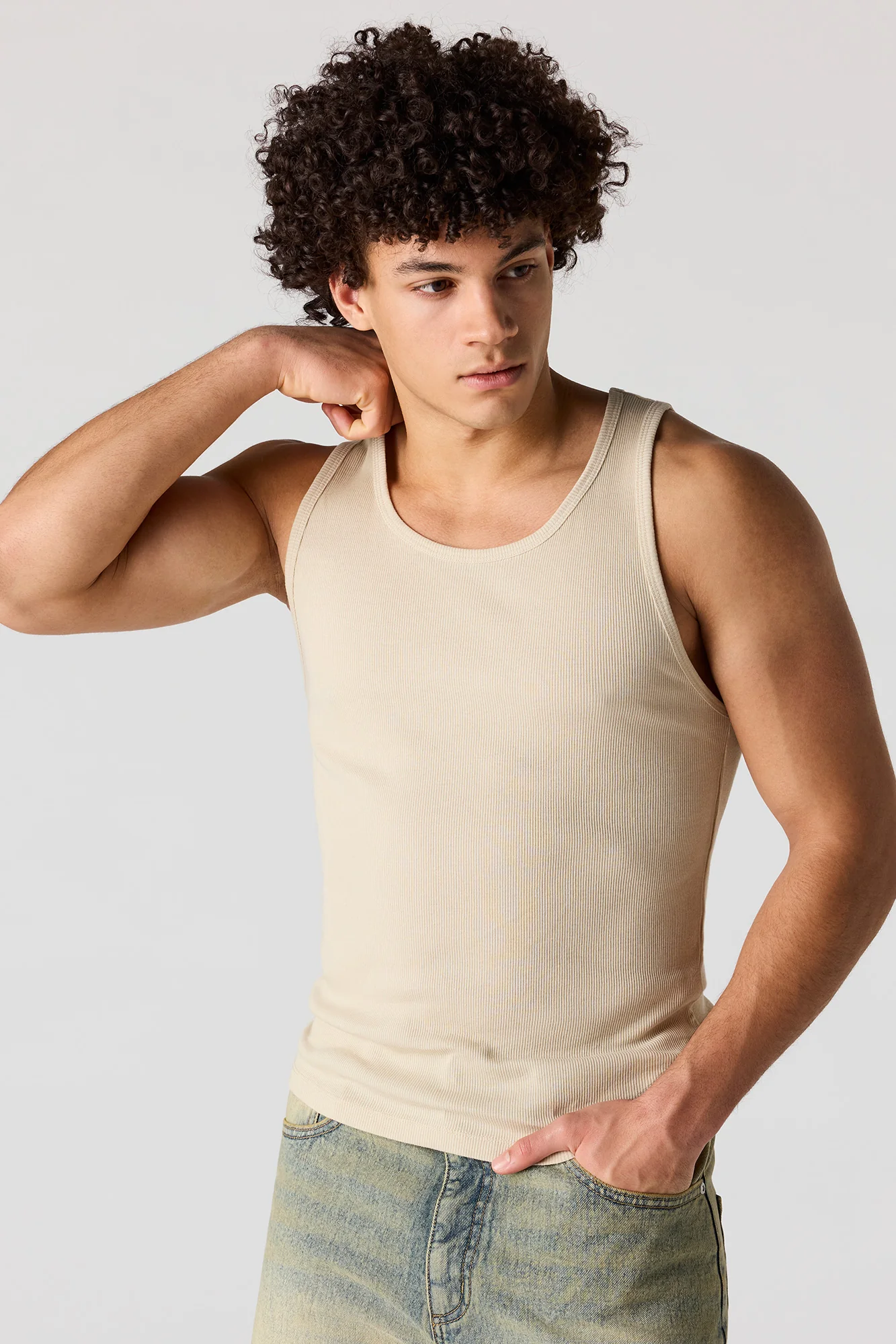 Solid Ribbed Undershirt - Image 7
