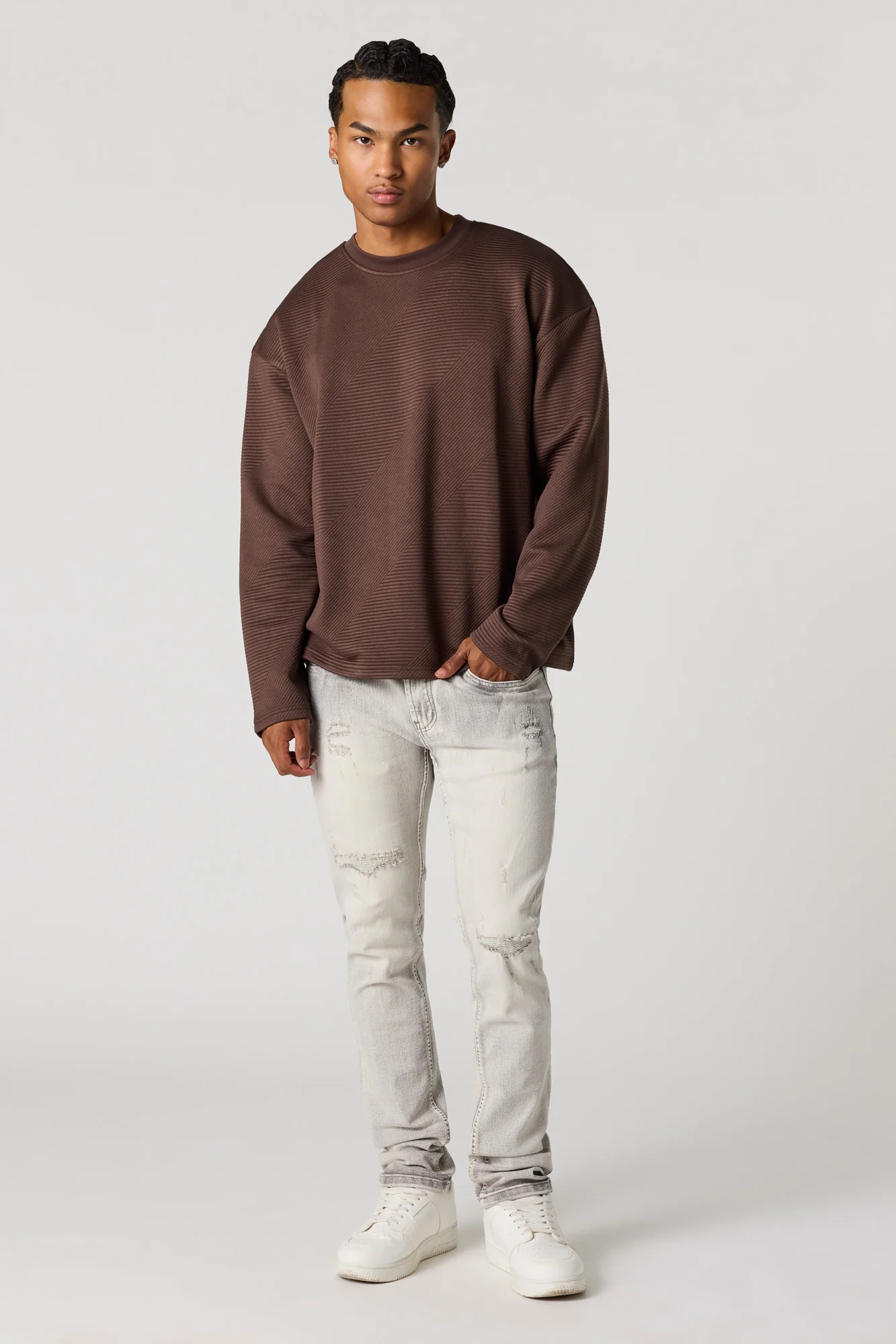 Ripped Skinny Grey Jean - Image 3