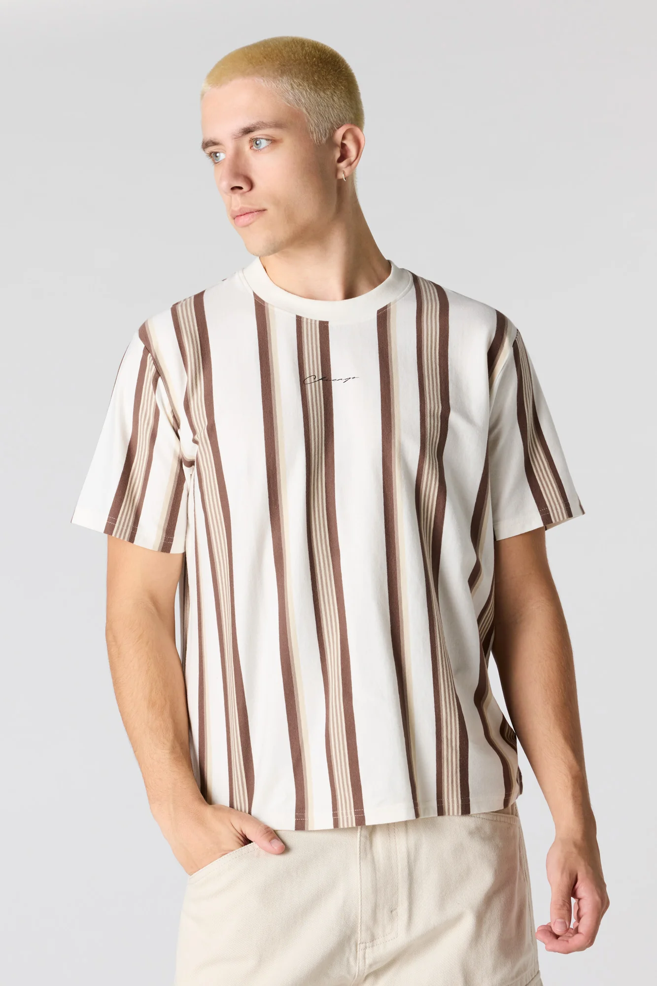 Destination Embroidered Striped T-Shirt