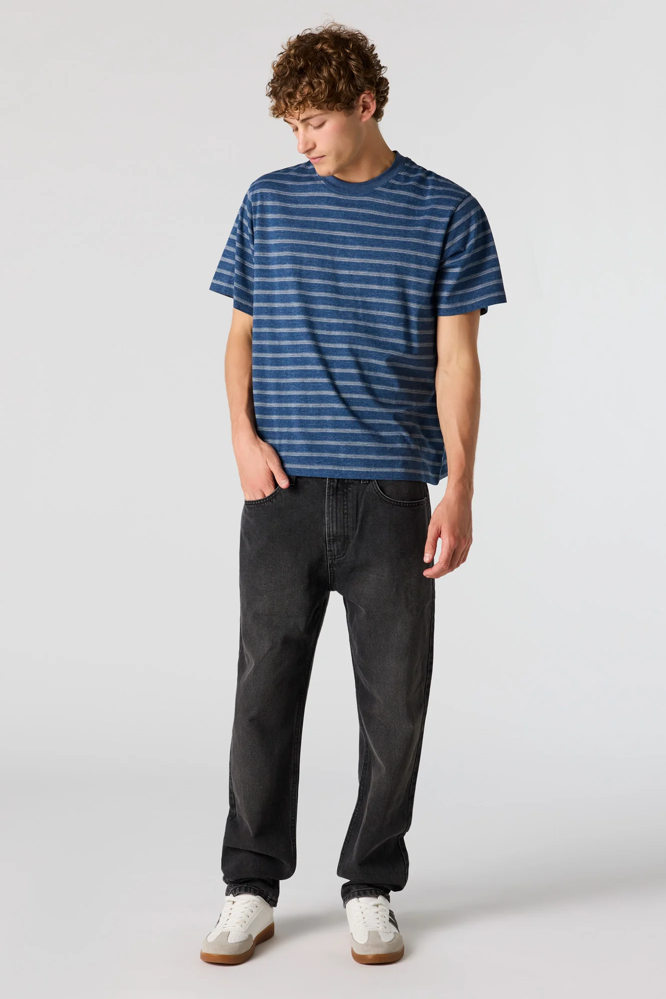 Premium Heavyweight Cotton Jacquard Striped T-Shirt - Image 3