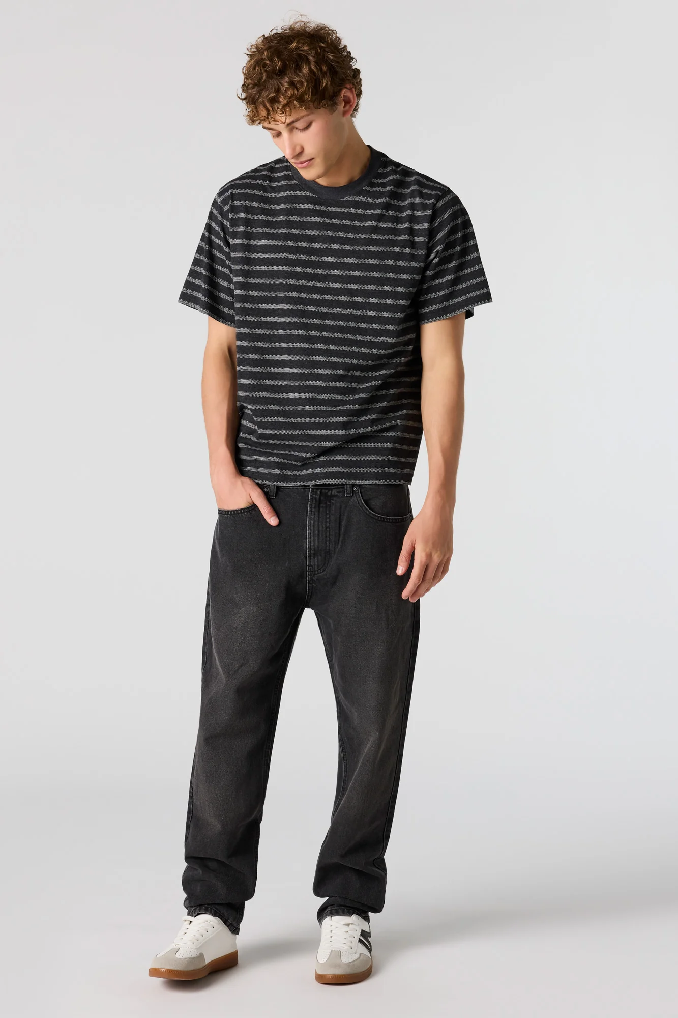 Premium Heavyweight Cotton Jacquard Striped T-Shirt - Image 6