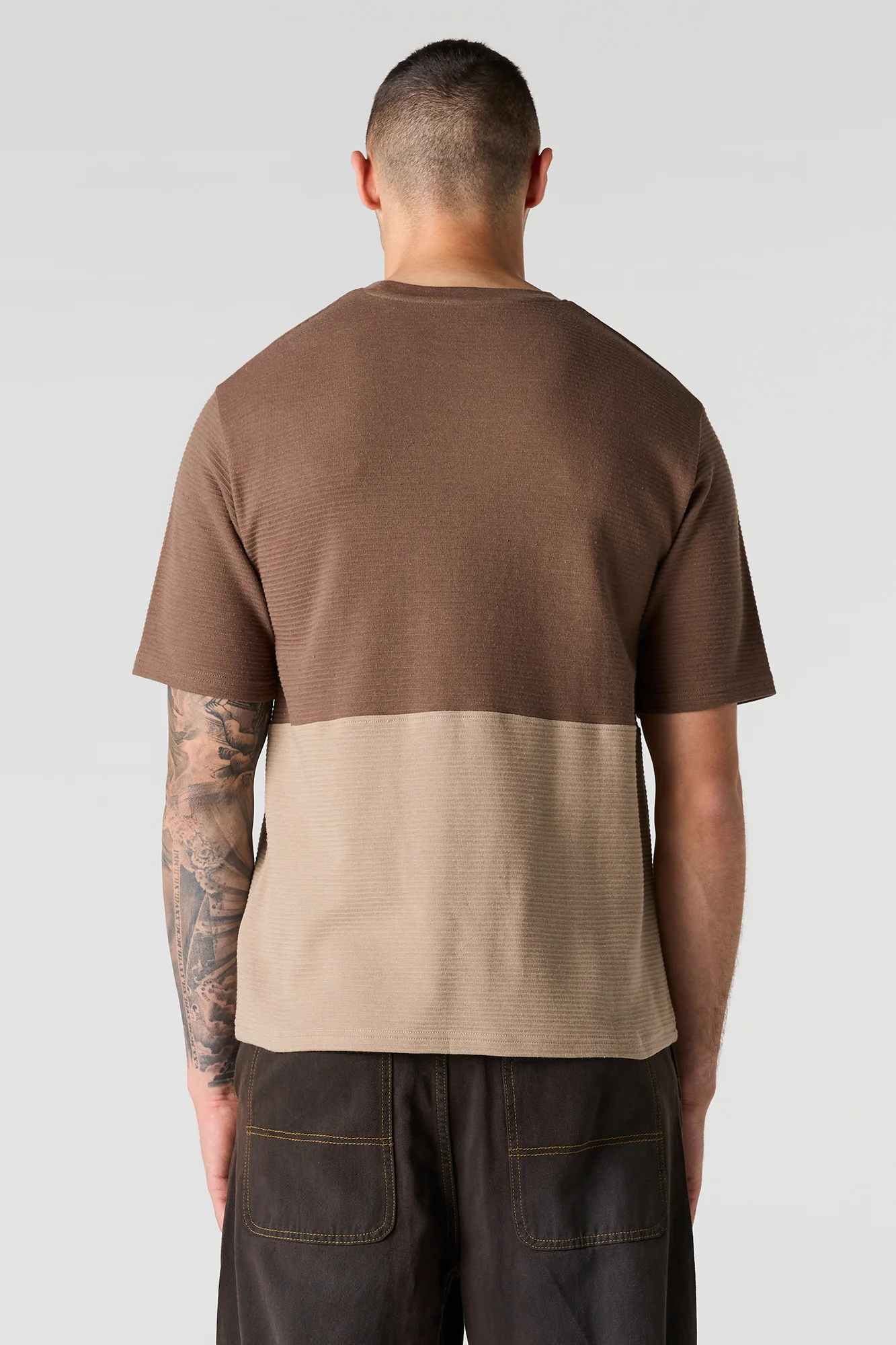 Premium Heavyweight Cotton Ribbed Colourblock T-Shirt - Image 11