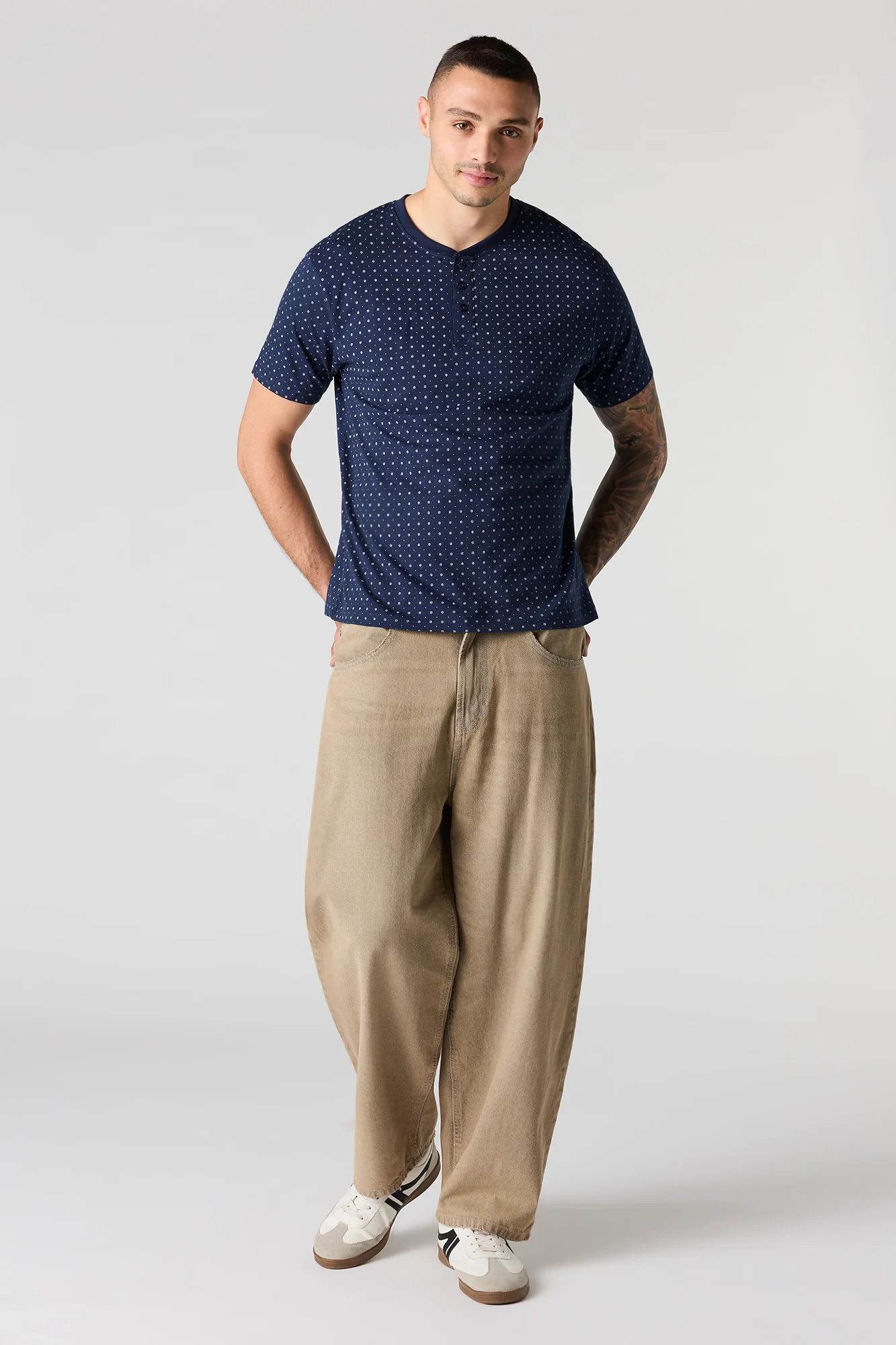 Premium Heavyweight Cotton Printed Henley T-Shirt - Image 12