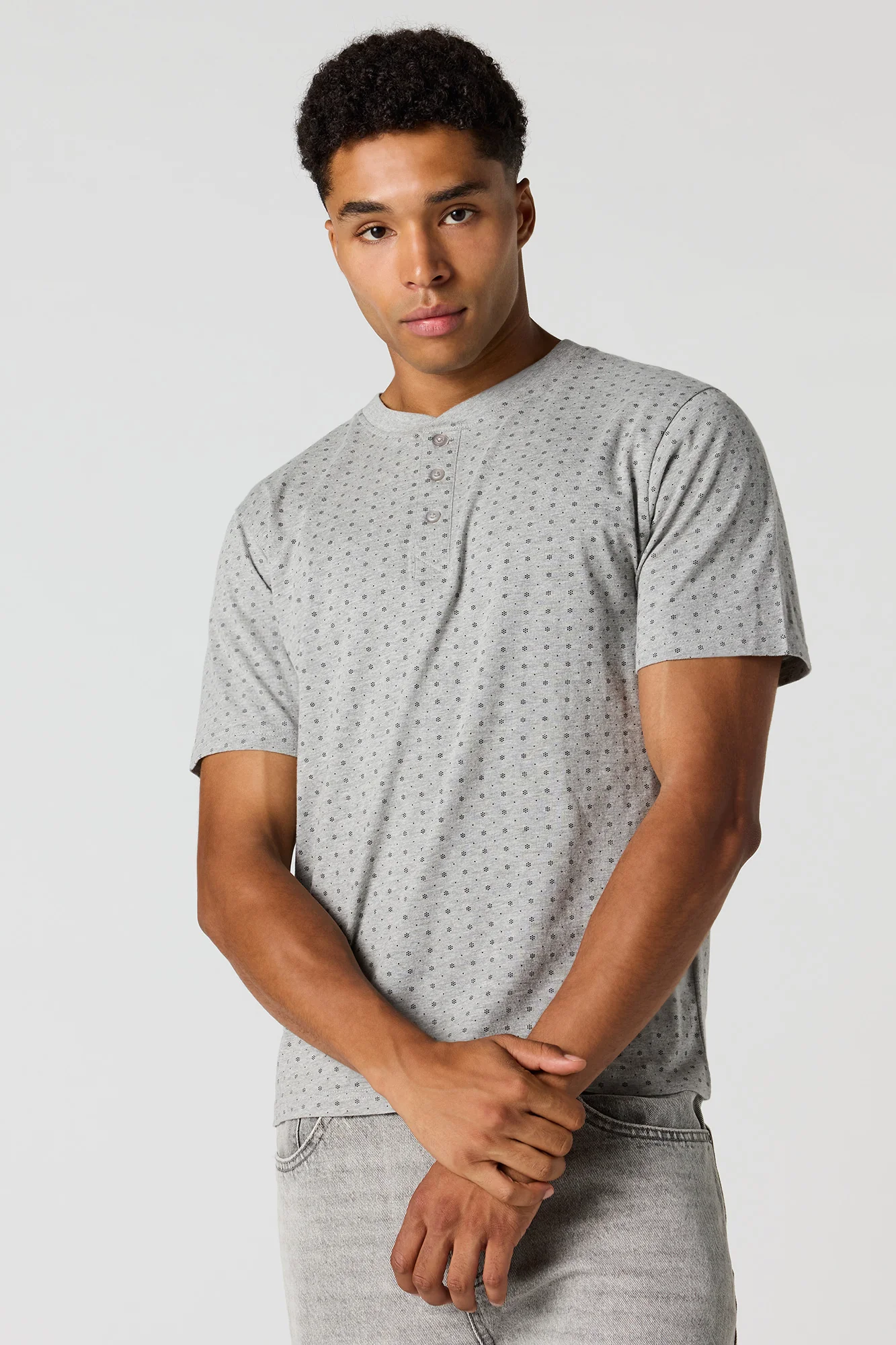 Premium Heavyweight Cotton Printed Henley T-Shirt - Image 4
