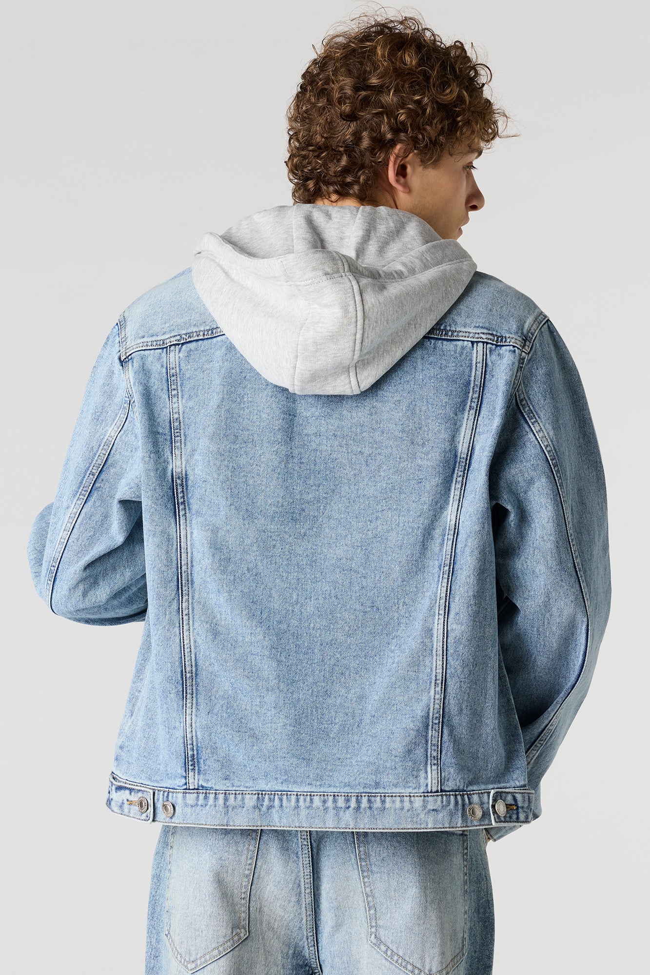 Denim Jacket with Fleece Hood - Image 2