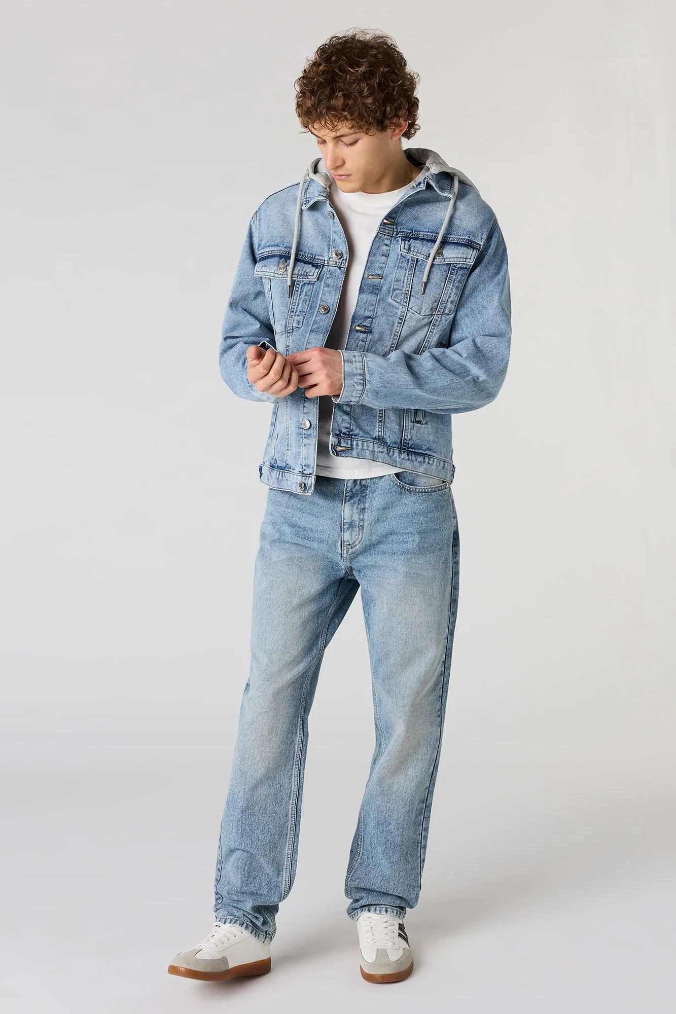 Denim Jacket with Fleece Hood - Image 3