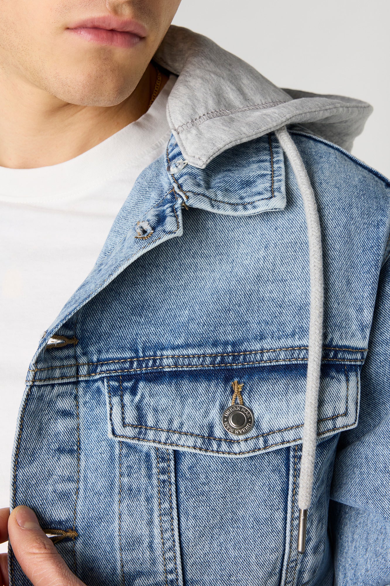 Denim Jacket with Fleece Hood - Image 4
