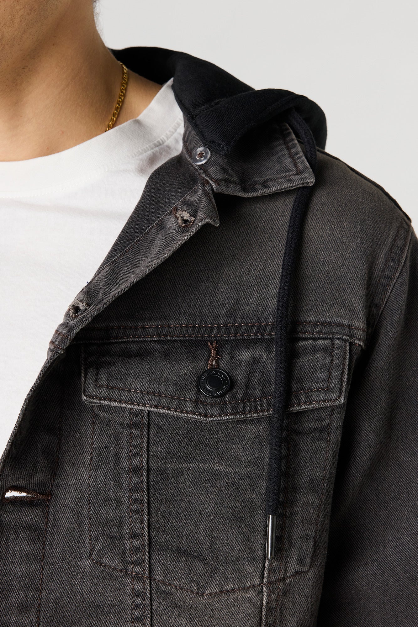 Denim Jacket with Fleece Hood - Image 8