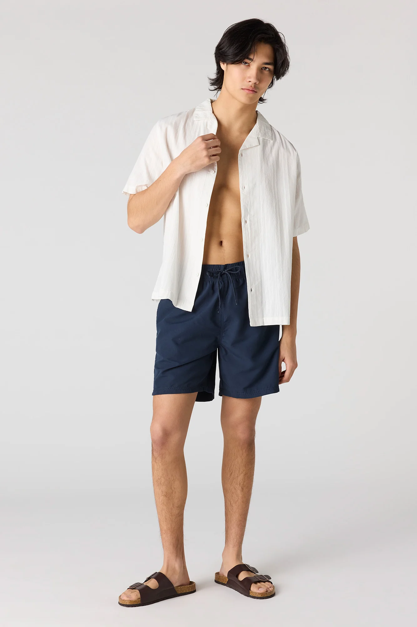 Solid Drawstring Swim Short - Image 10