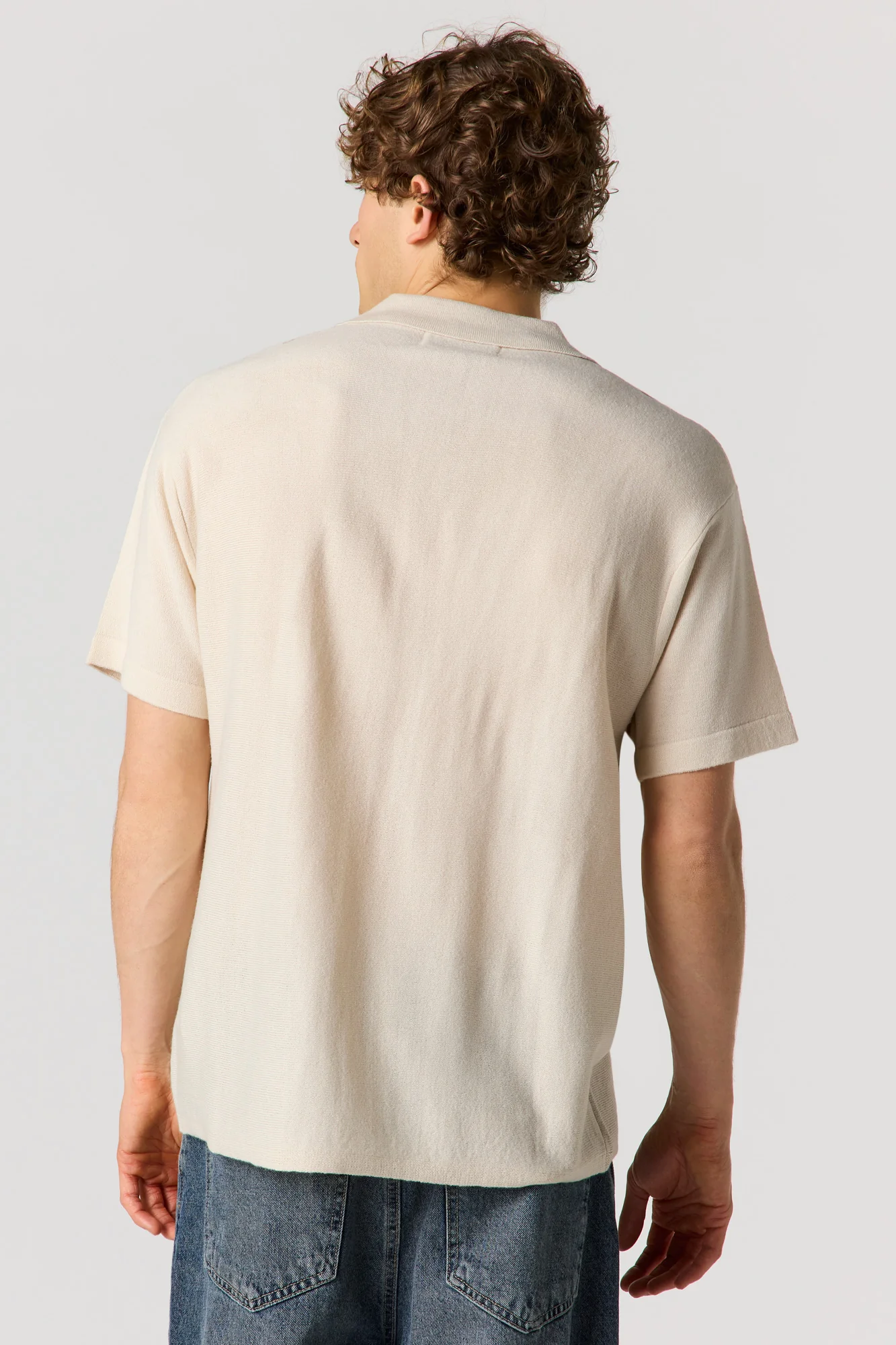 Knit Button-Up Collared Top - Image 8