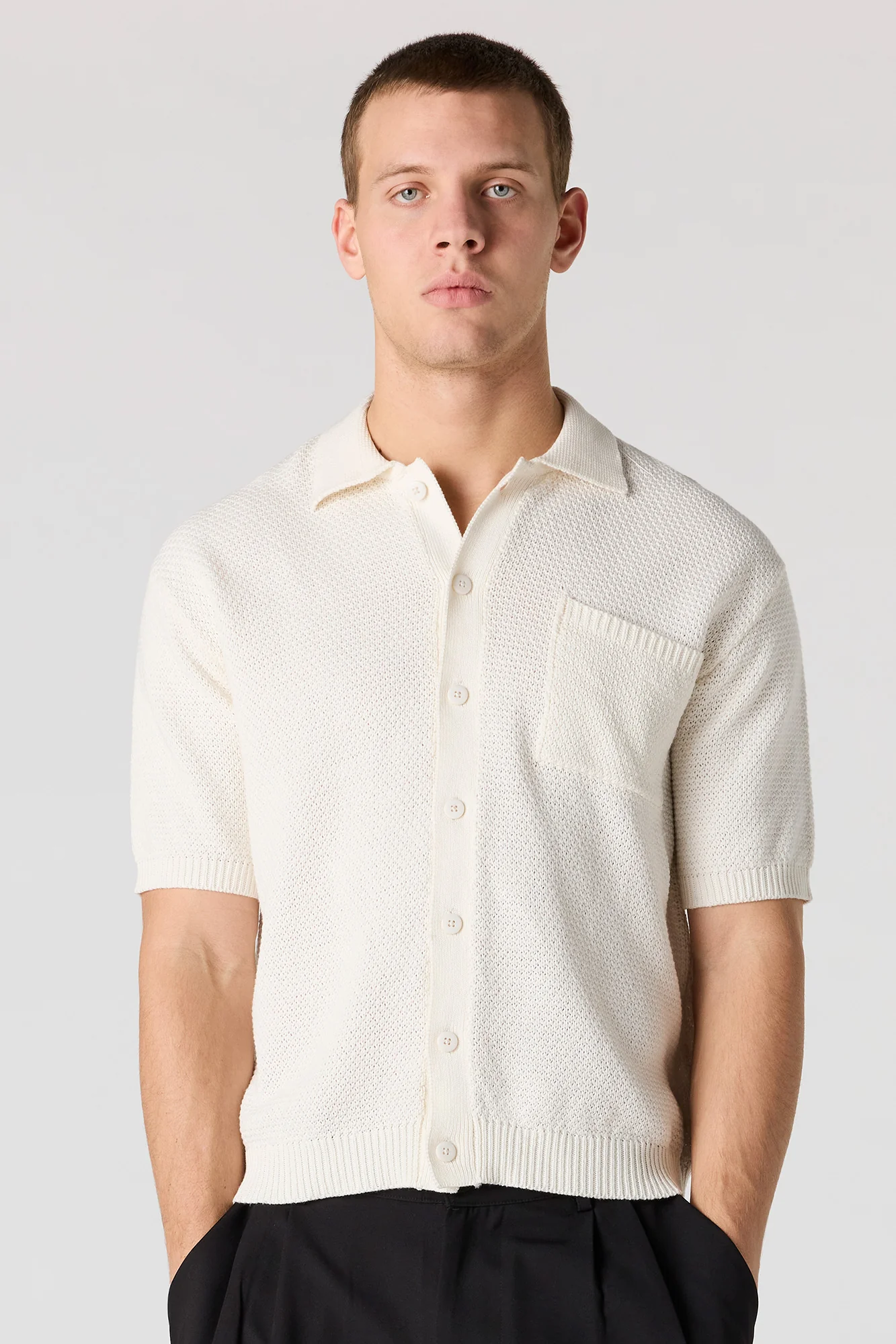 Crochet Boxy Button-Up Top - Image 7