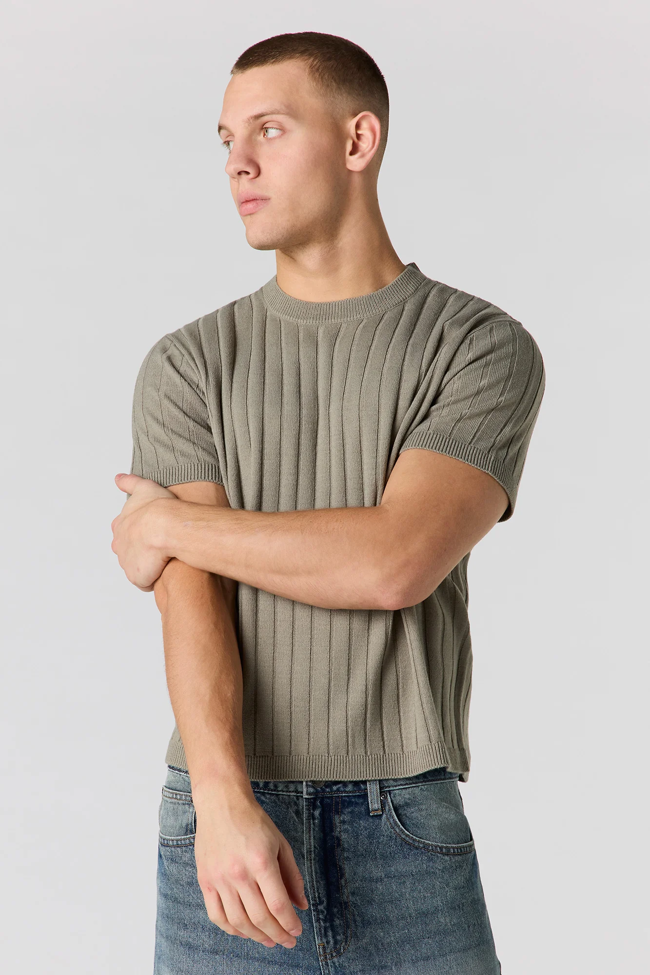 Ribbed Knit Short Sleeve Top - Image 13