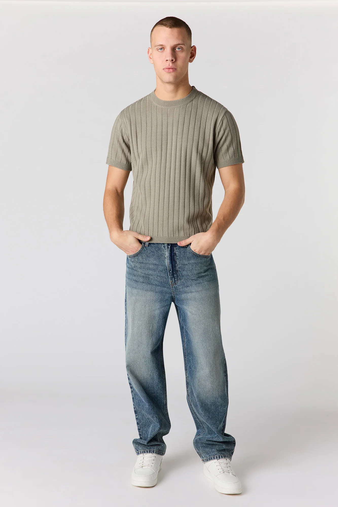 Ribbed Knit Short Sleeve Top - Image 15