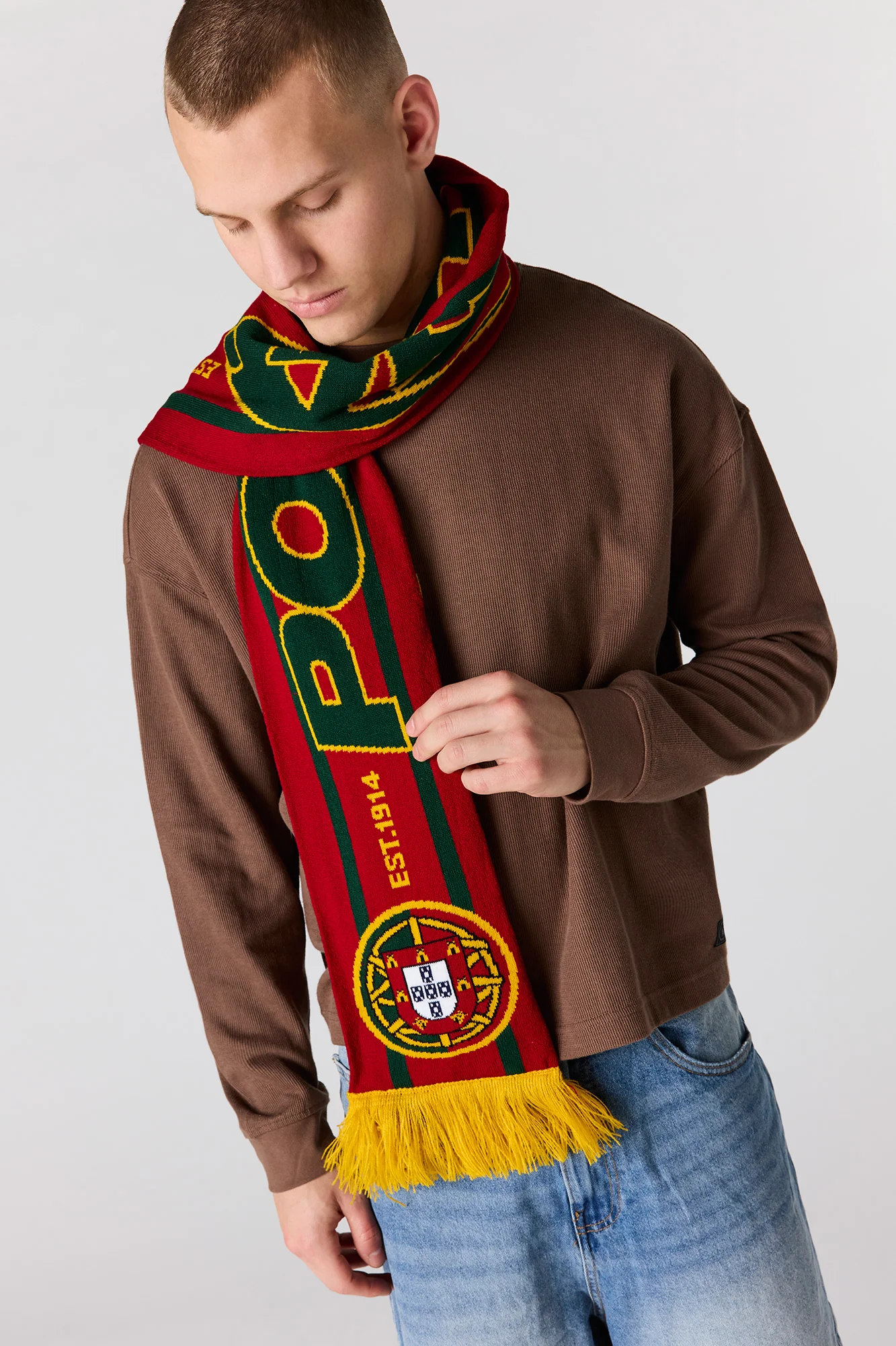Portugal Jacquard Knit Scarf