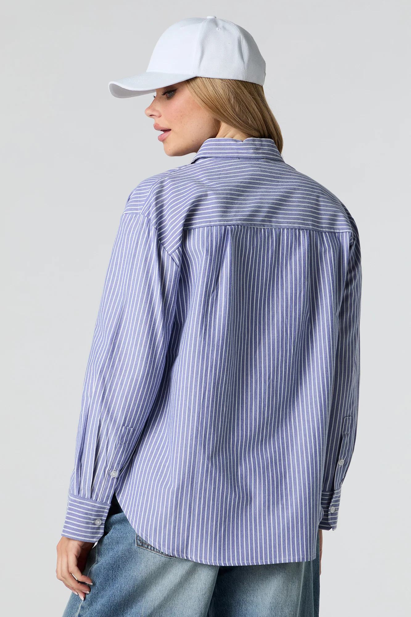 Oversized Long Sleeve Button-Up Top - Image 12