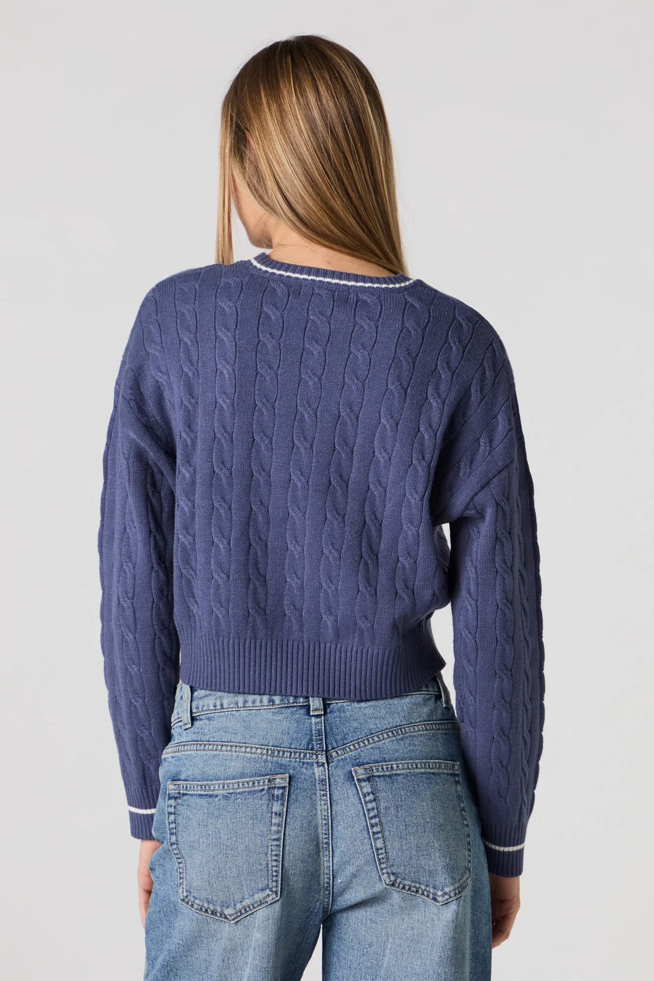 Embroidered Cable Knit Sweater - Image 11
