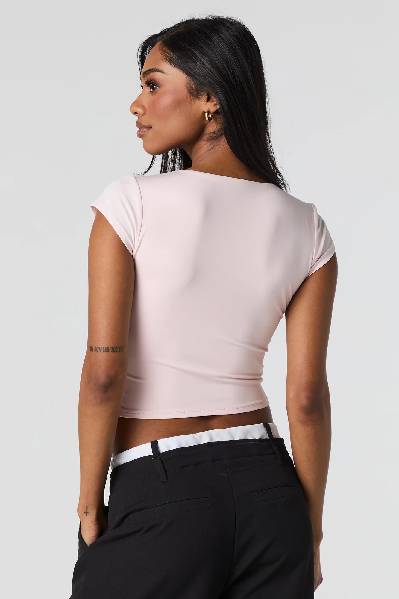 Contour Square Neck Cap Sleeve Crop Top - Image 17