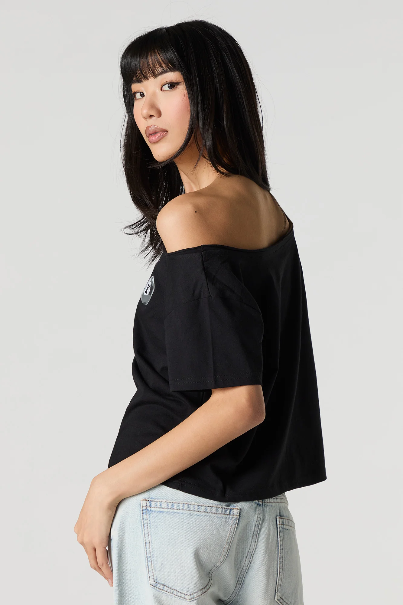 Graphic Off Shoulder T-Shirt - Image 5