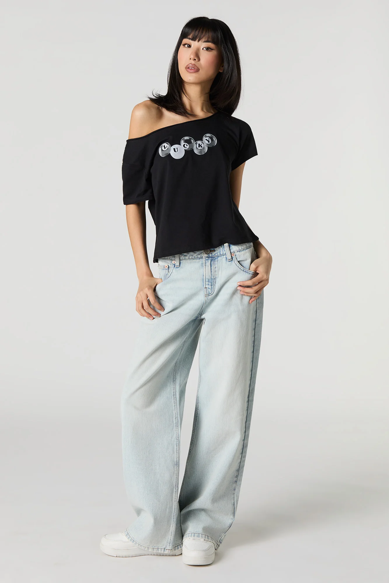 T-shirt imprimé avec épaules dénudées - Image 6